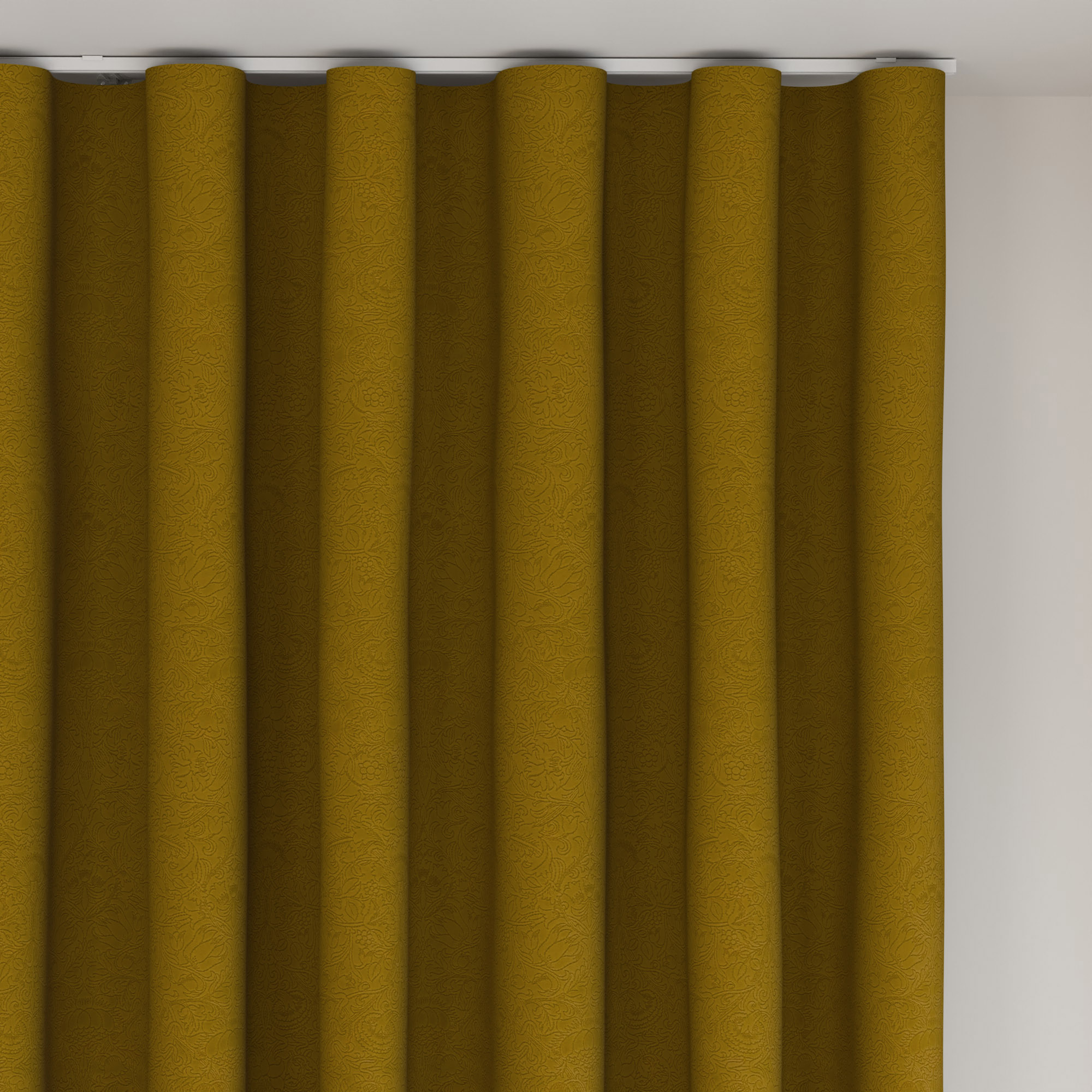 William Morris At Home Lodden Embroidery Ochre Wave Curtain - Image 6