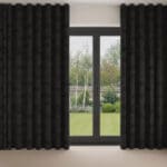 William Morris At Home Marigold Velvet Charcoal Wave Curtain