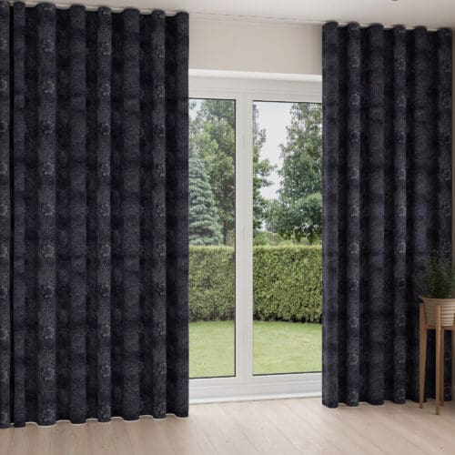 William Morris At Home Marigold Velvet Indigo Wave Curtain