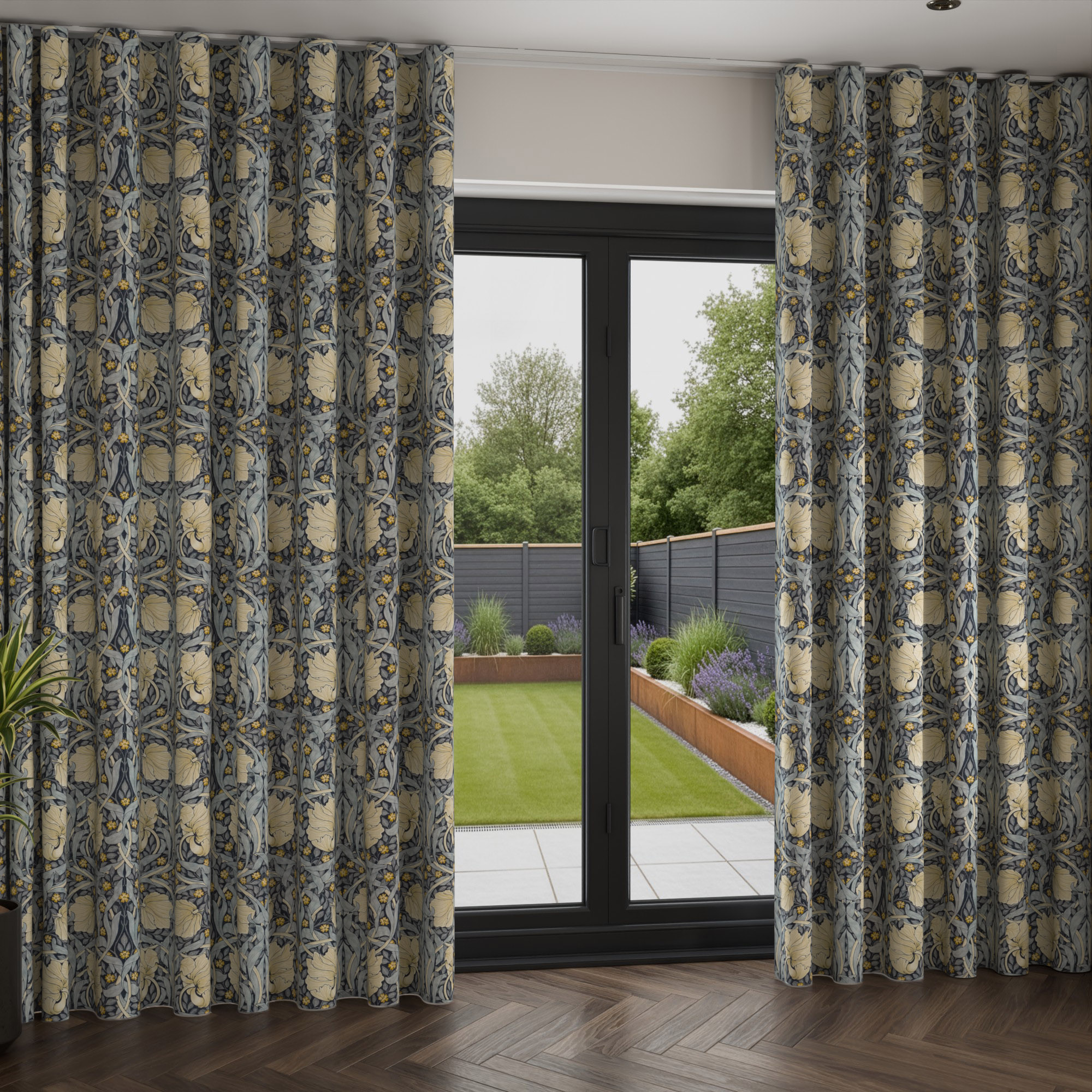William Morris At Home Pimpernel Indigo Wave Curtain - Image 2