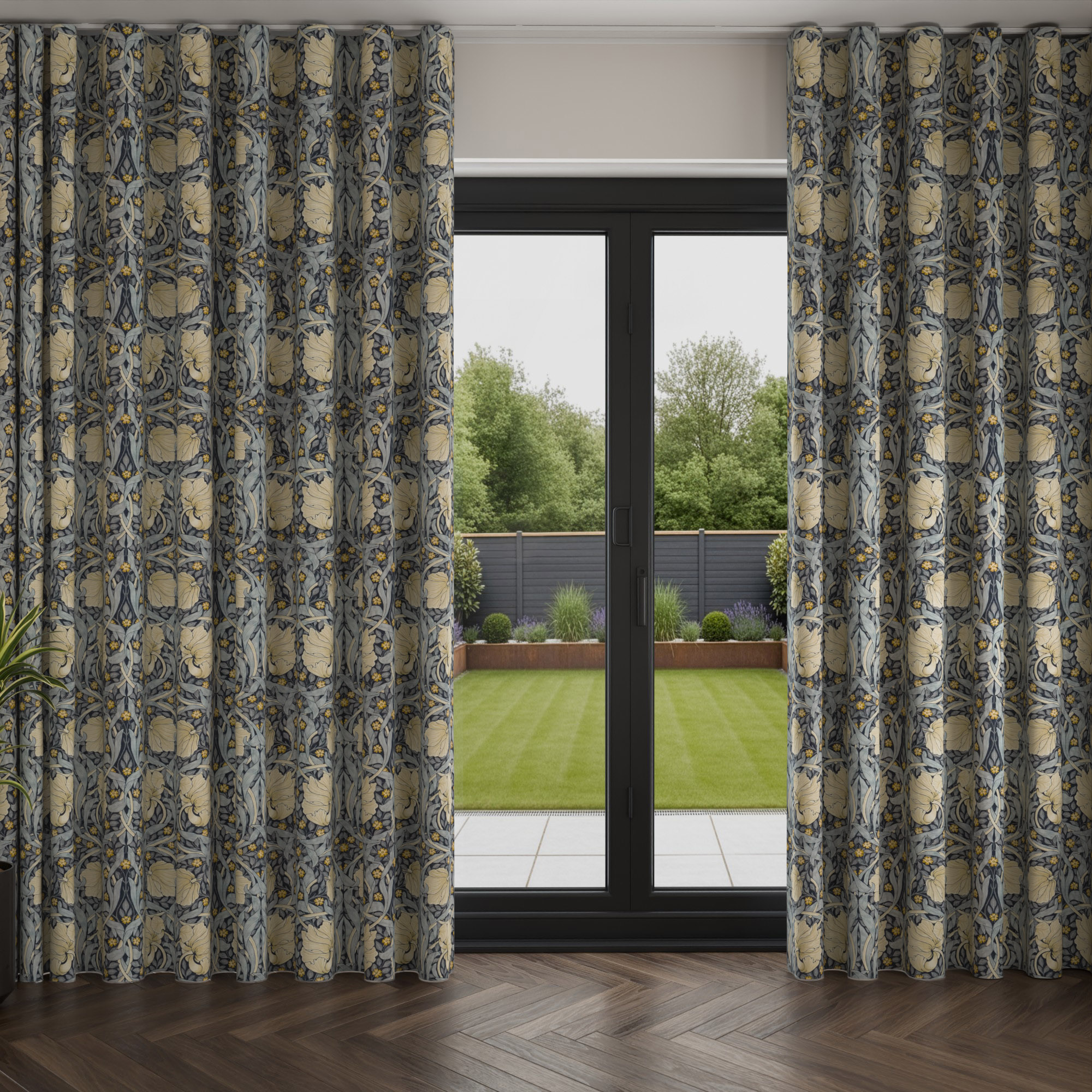William Morris At Home Pimpernel Indigo Wave Curtain - Image 3