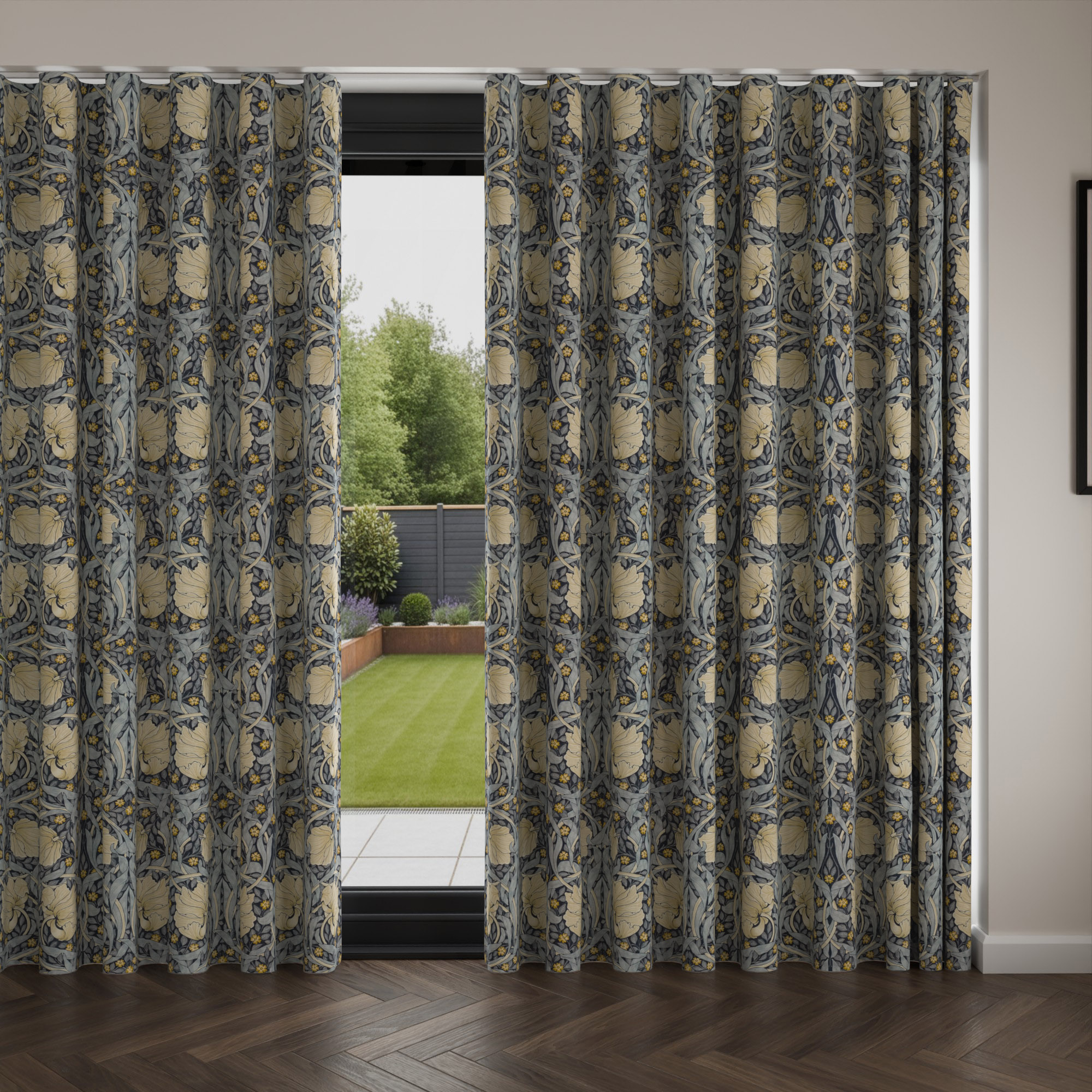 William Morris At Home Pimpernel Indigo Wave Curtain - Image 4