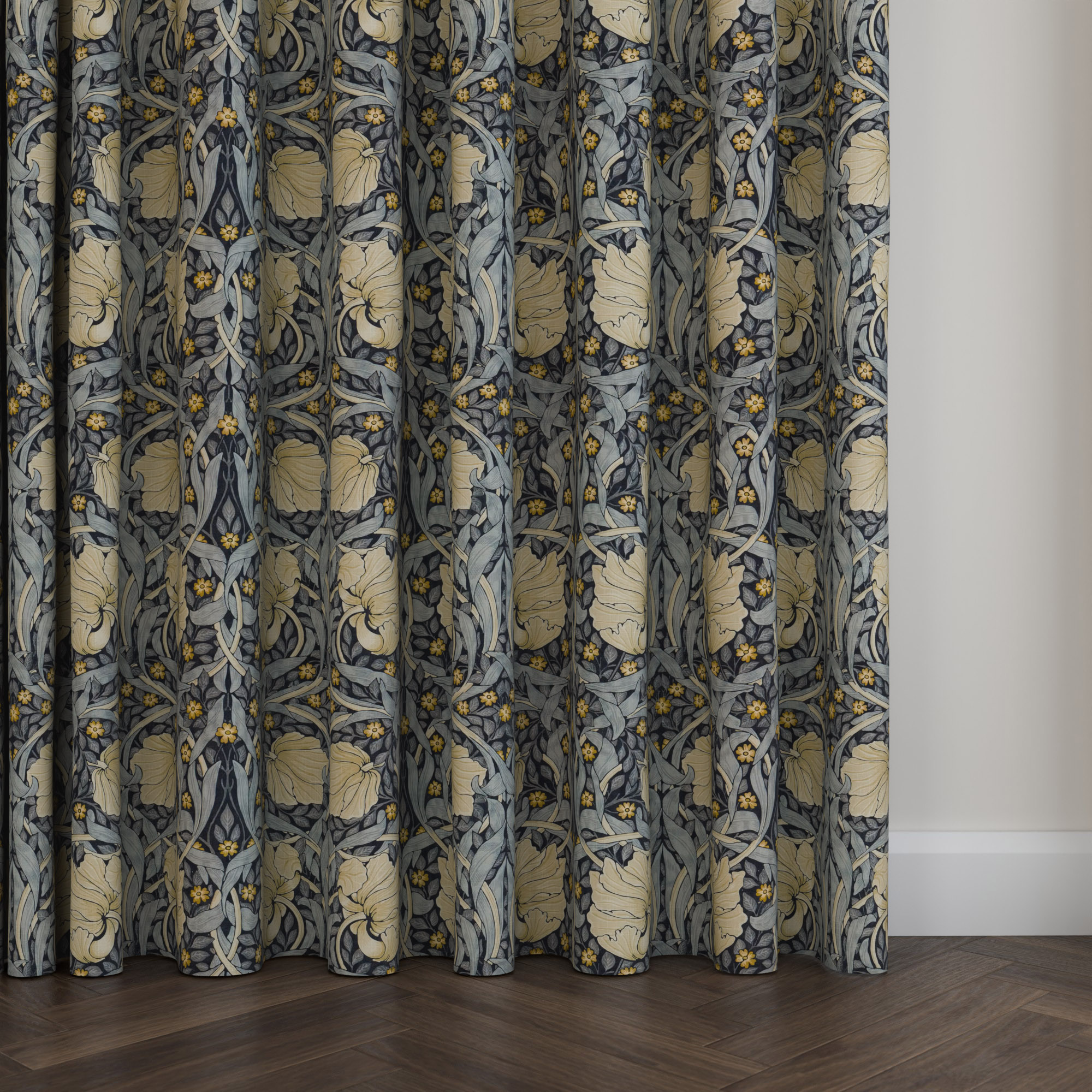 William Morris At Home Pimpernel Indigo Wave Curtain - Image 5