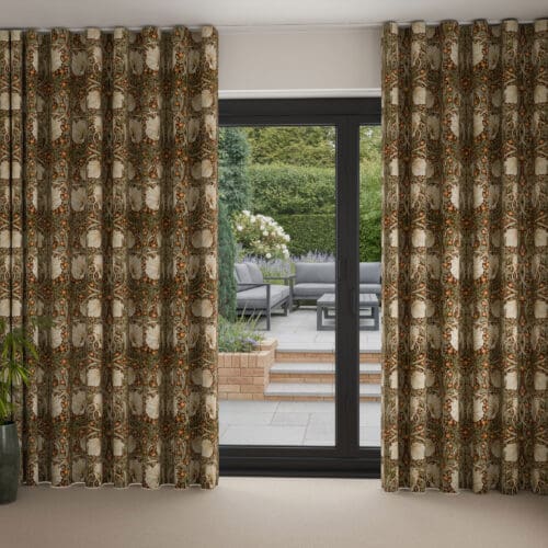 William Morris At Home Pimpernel Velvet Brick Wave Curtain