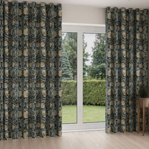 William Morris At Home Pimpernel Velvet Indigo Wave Curtain