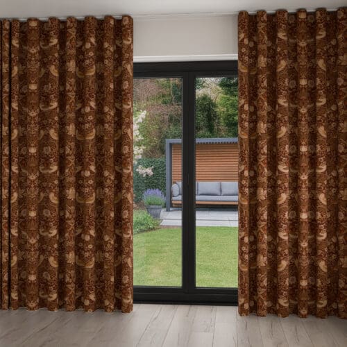 William Morris At Home Strawberry Thief Madder Wave Curtain