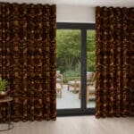 William Morris At Home Strawberry Thief Velvet Acorn Wave Curtain