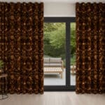 William Morris At Home Strawberry Thief Velvet Acorn Wave Curtain