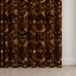 William Morris At Home Strawberry Thief Velvet Acorn Wave Curtain