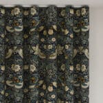 William Morris At Home Strawberry Thief Velvet Indigo Wave Curtain