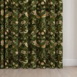 William Morris At Home Strawberry Thief Velvet Nettle Wave Curtain