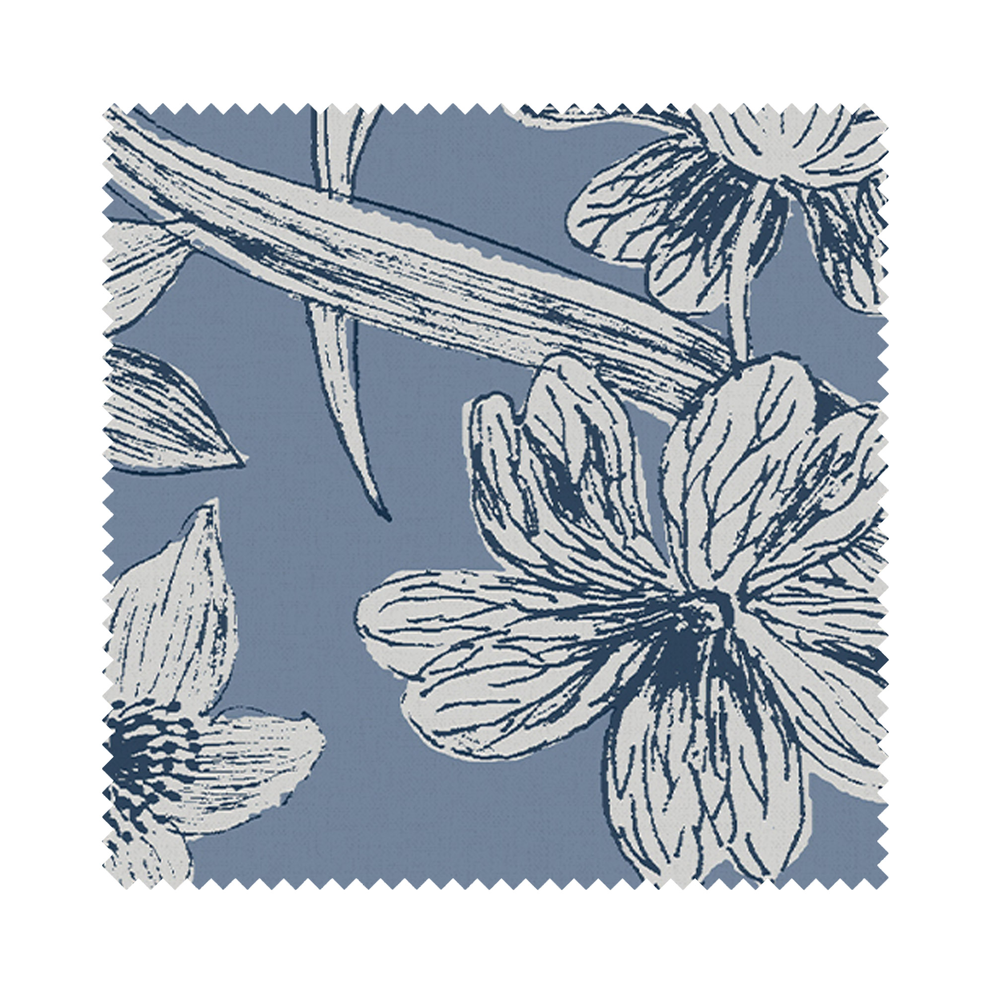 Laura Ashley Summerhill Midnight Navy Wave Curtain - Image 7