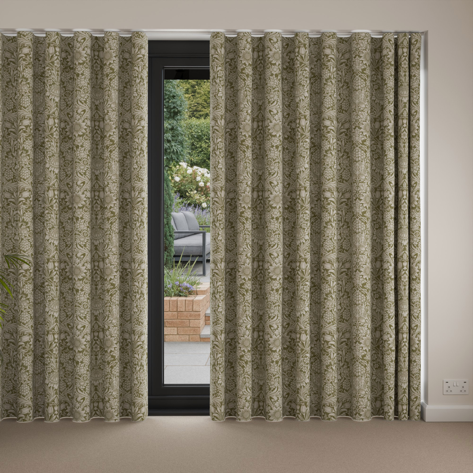 William Morris At Home Sunflower Artichoke Wave Curtain - Image 4