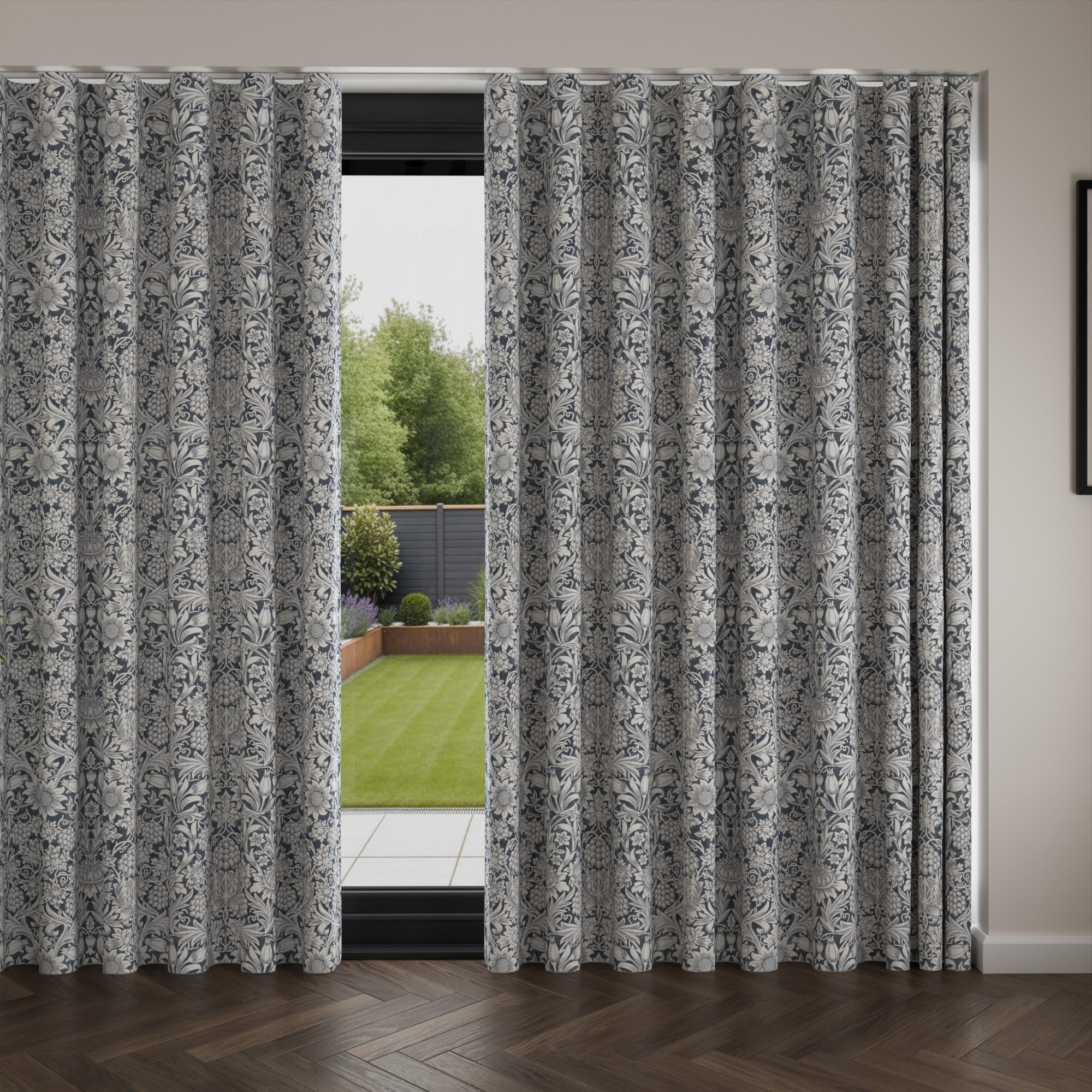 William Morris At Home Sunflower Indigo Wave Curtain - Image 4