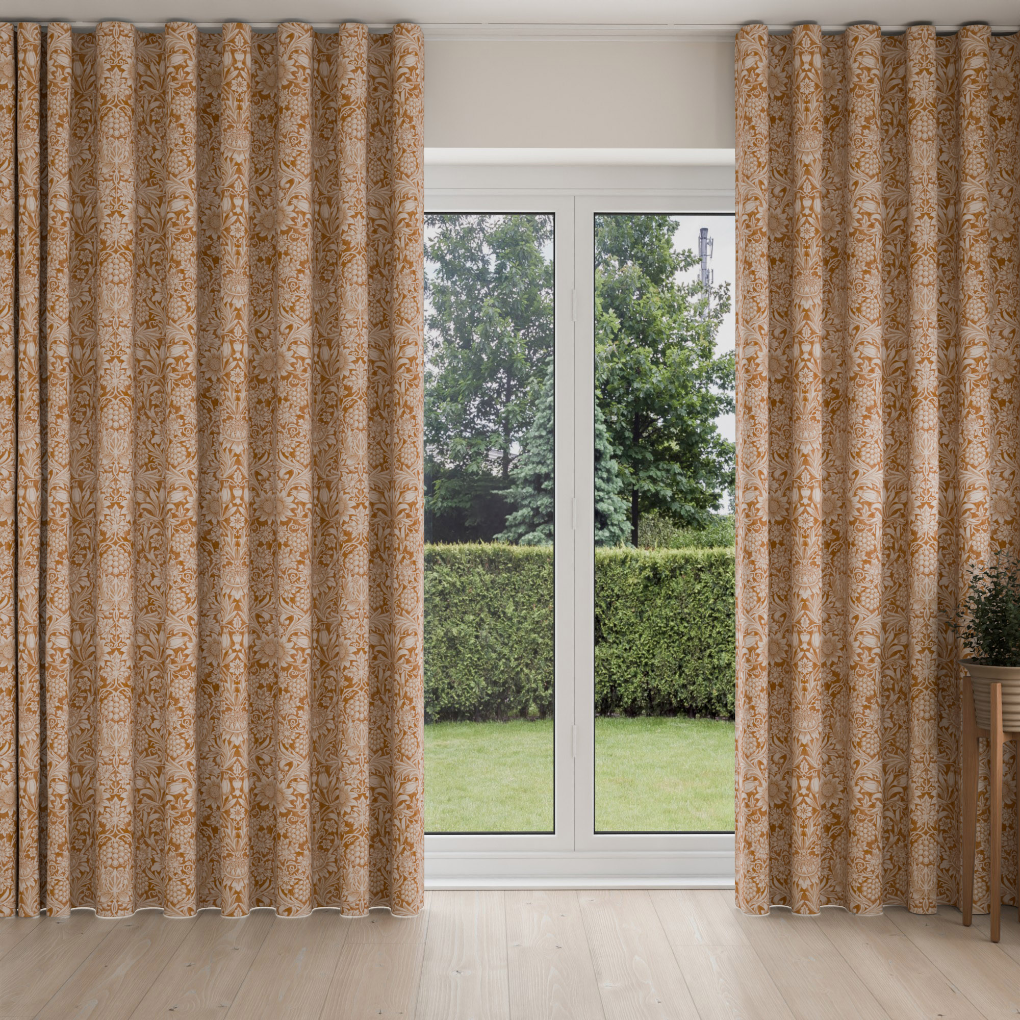 William Morris At Home Sunflower Madder Wave Curtain - Image 3