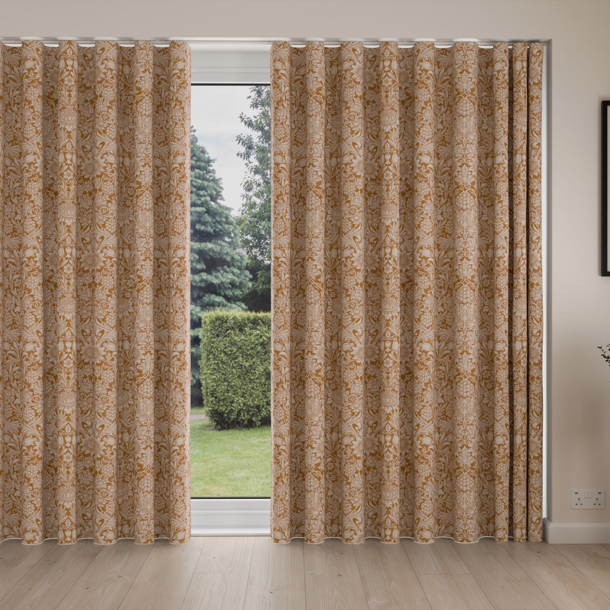 William Morris At Home Sunflower Madder Wave Curtain - Image 4
