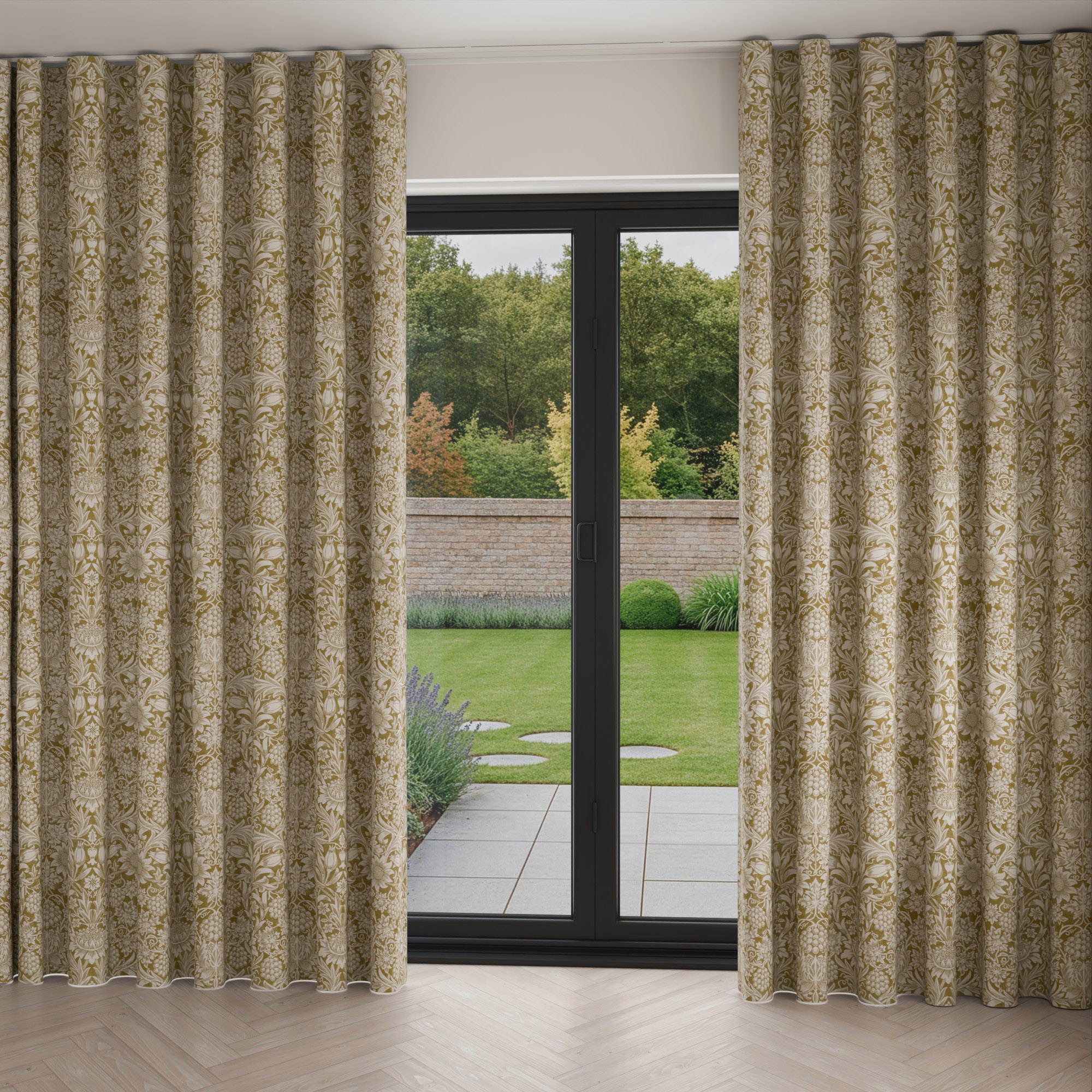 William Morris At Home Sunflower Ochre Wave Curtain - Image 2