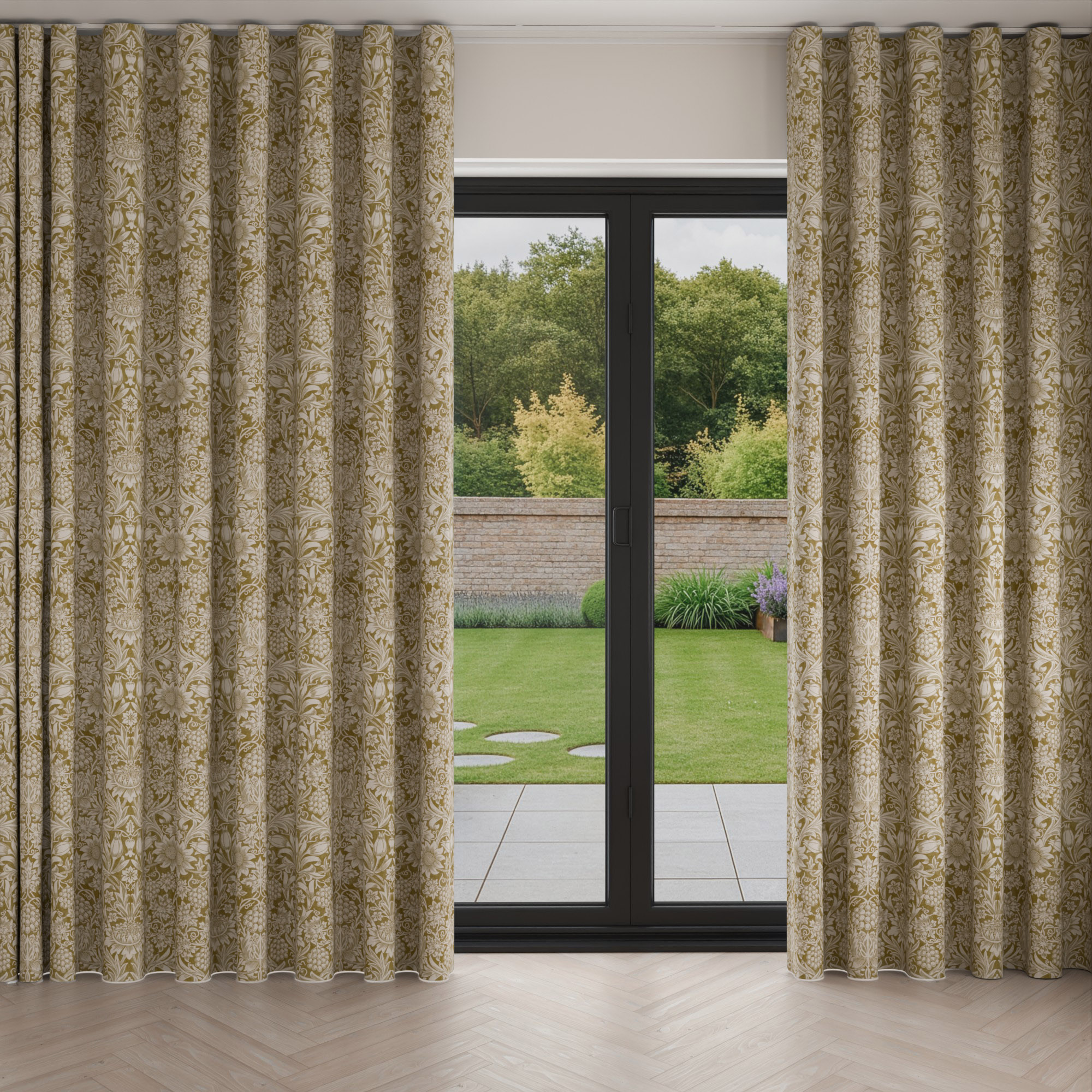 William Morris At Home Sunflower Ochre Wave Curtain - Image 3