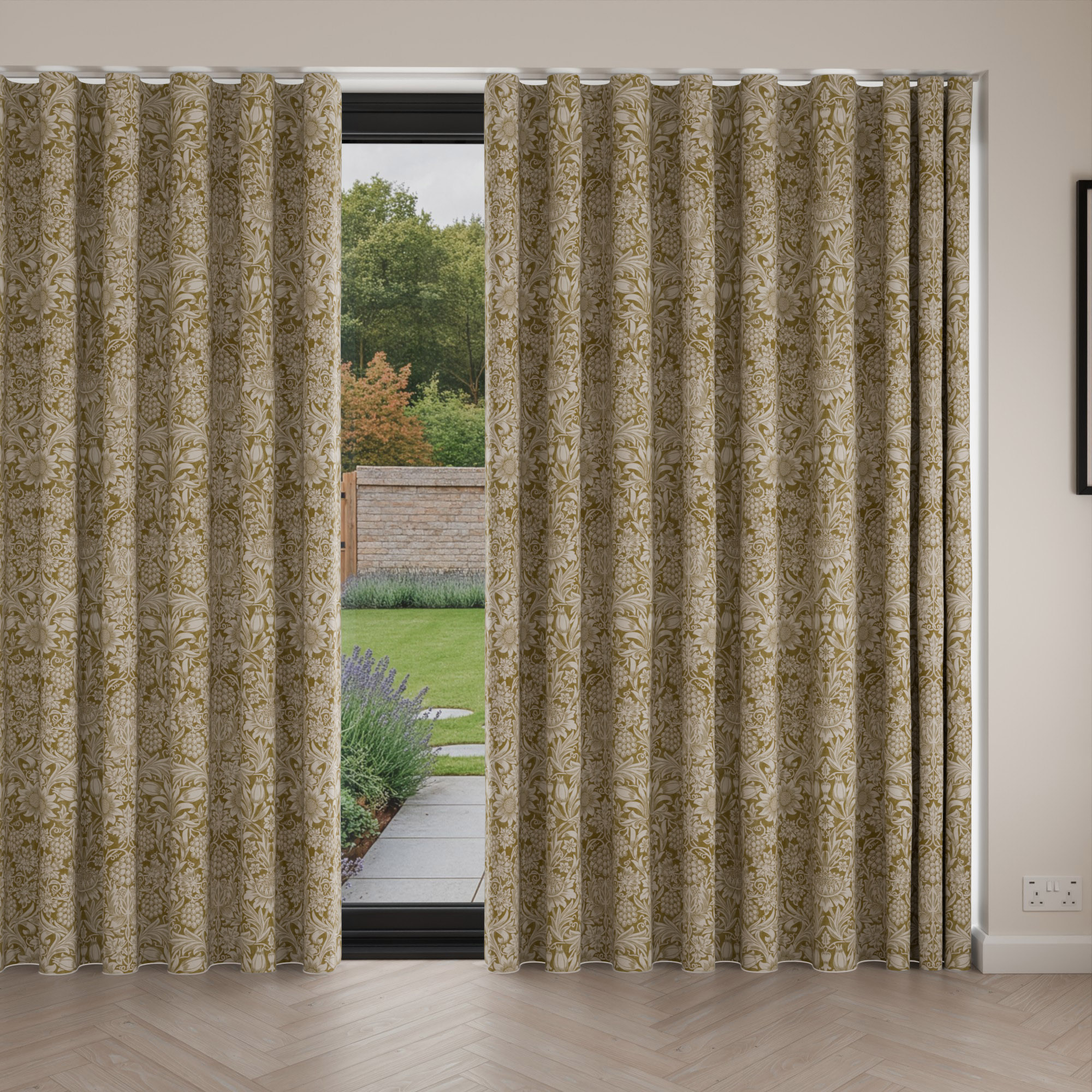 William Morris At Home Sunflower Ochre Wave Curtain - Image 4