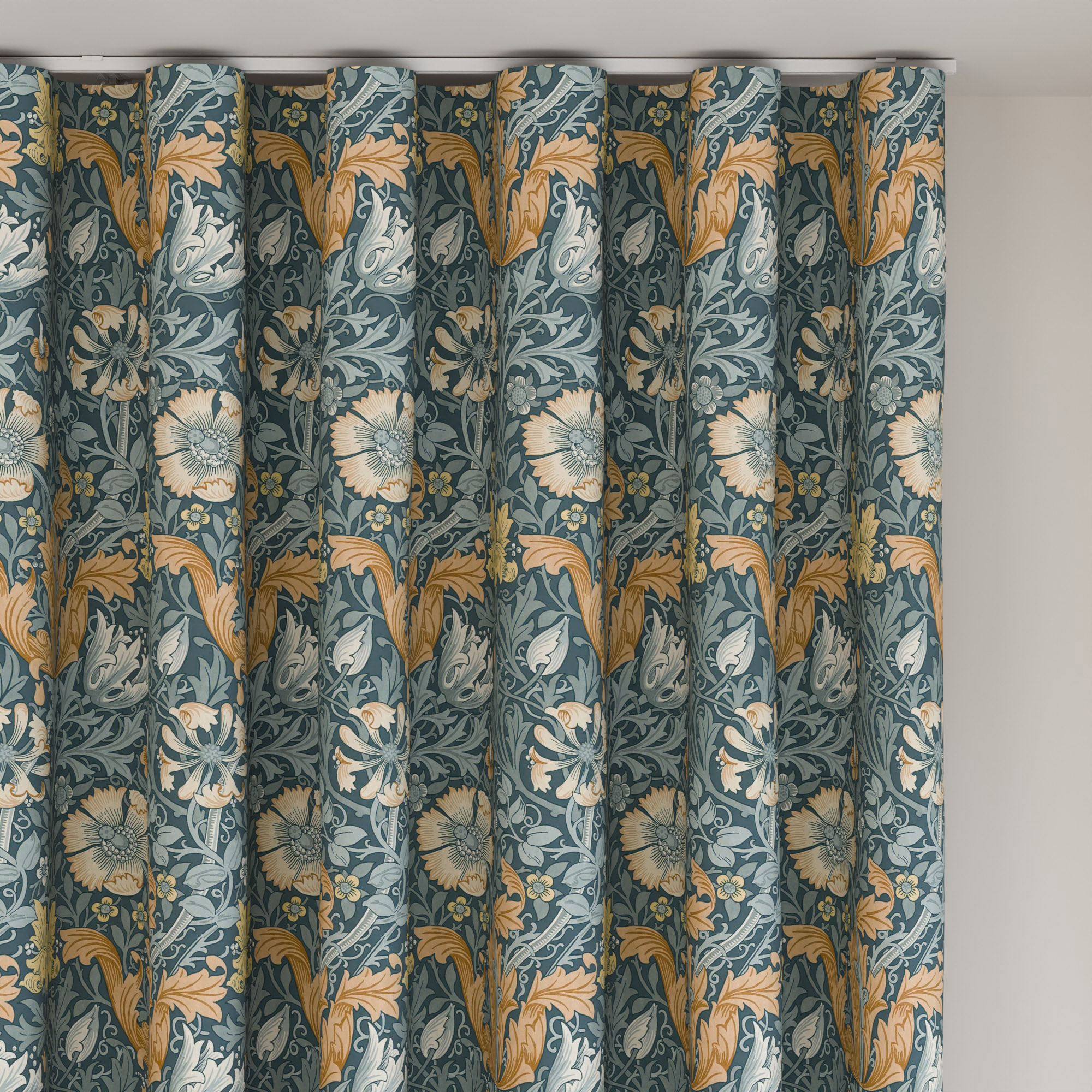 William Morris At Home Compton Velvet Bluebird Wave Curtain - Image 6