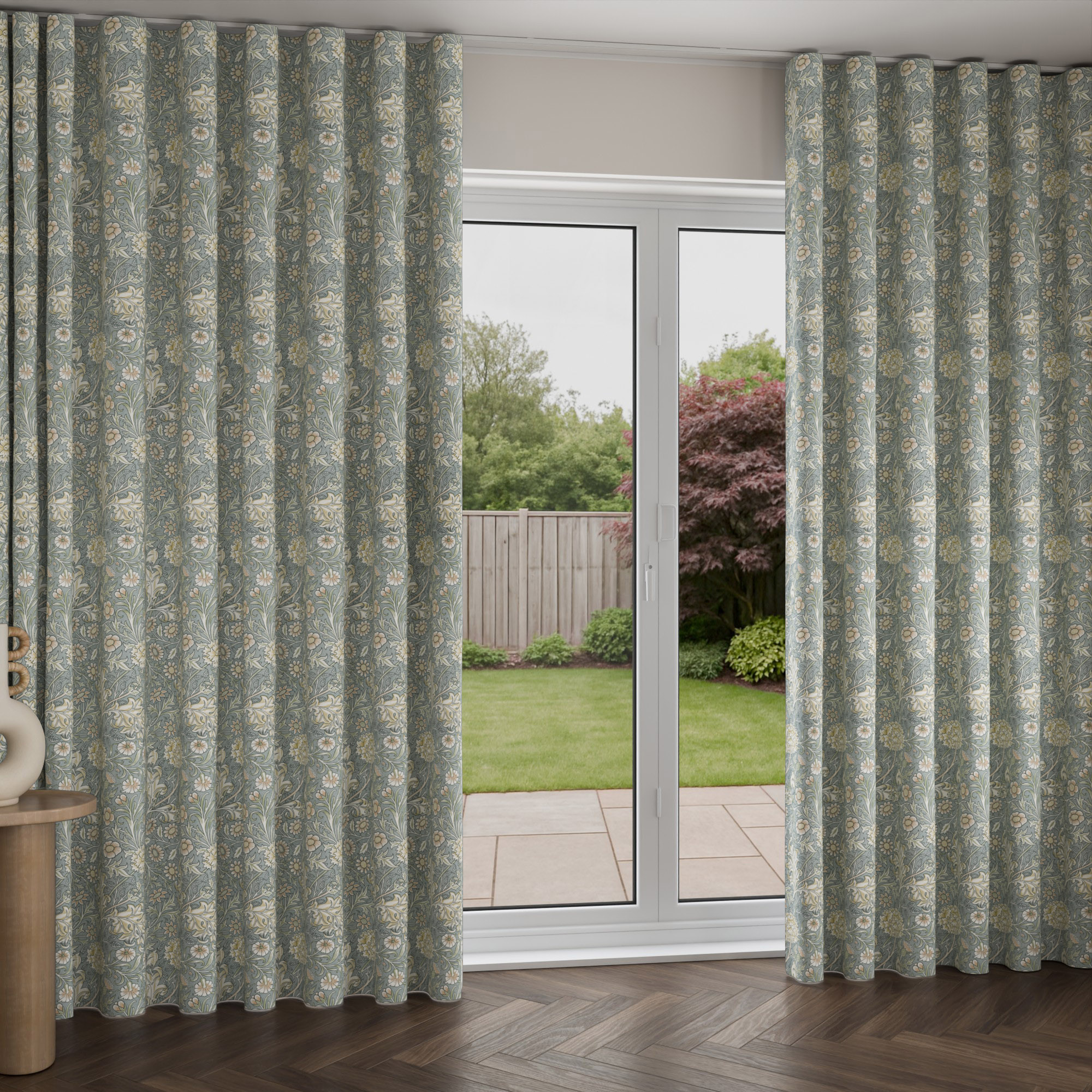 William Morris At Home Double Bough Bluebird Wave Curtain