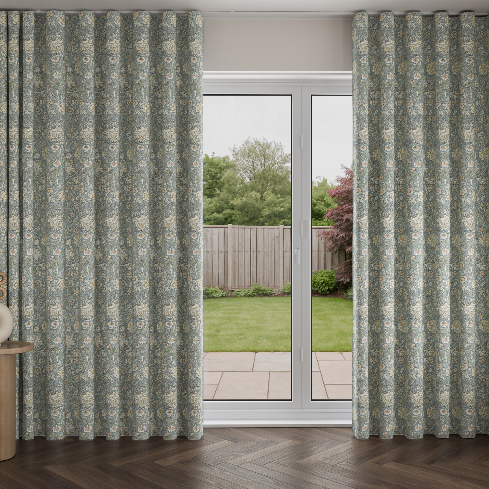 William Morris At Home Double Bough Bluebird Wave Curtain - Image 3