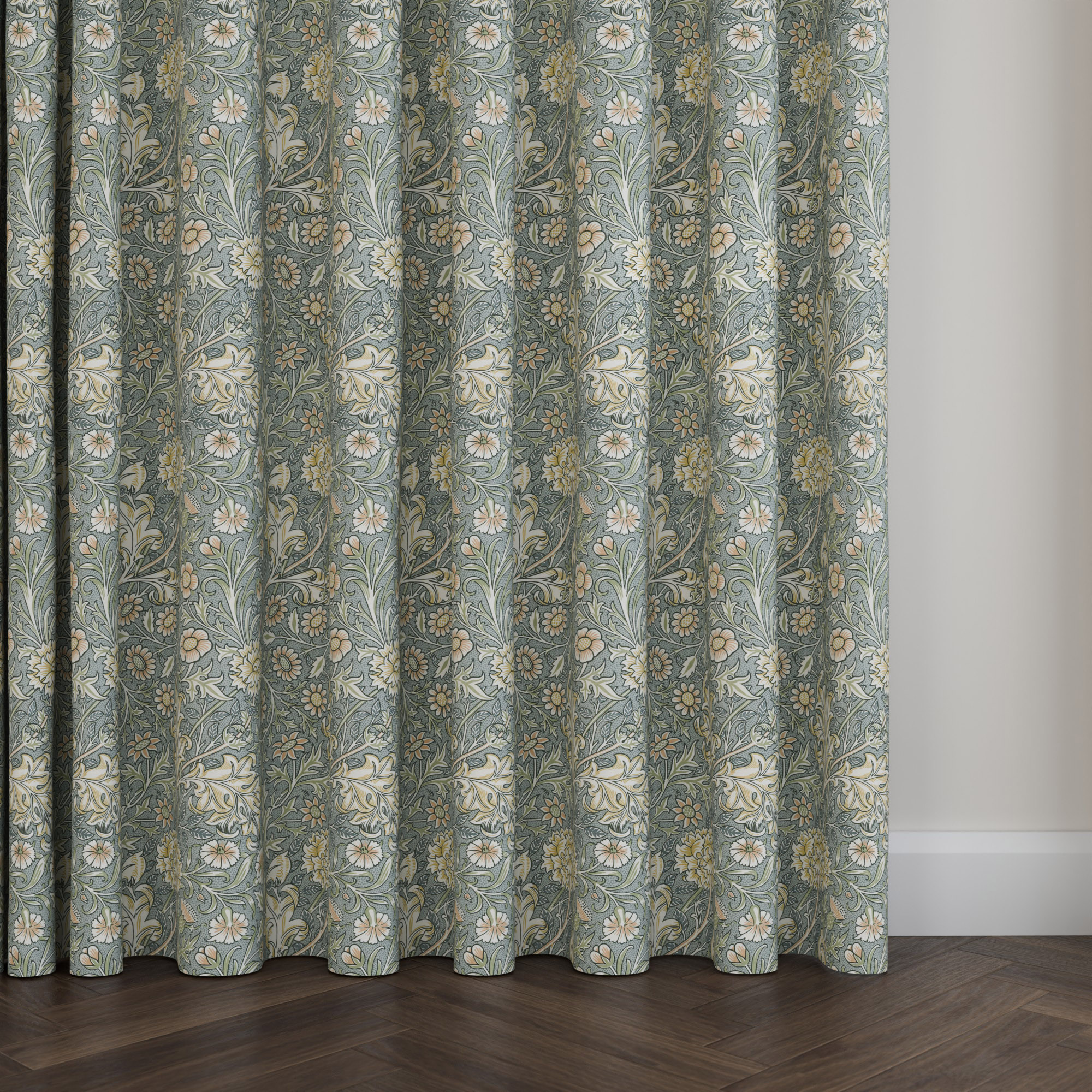William Morris At Home Double Bough Bluebird Wave Curtain - Image 5