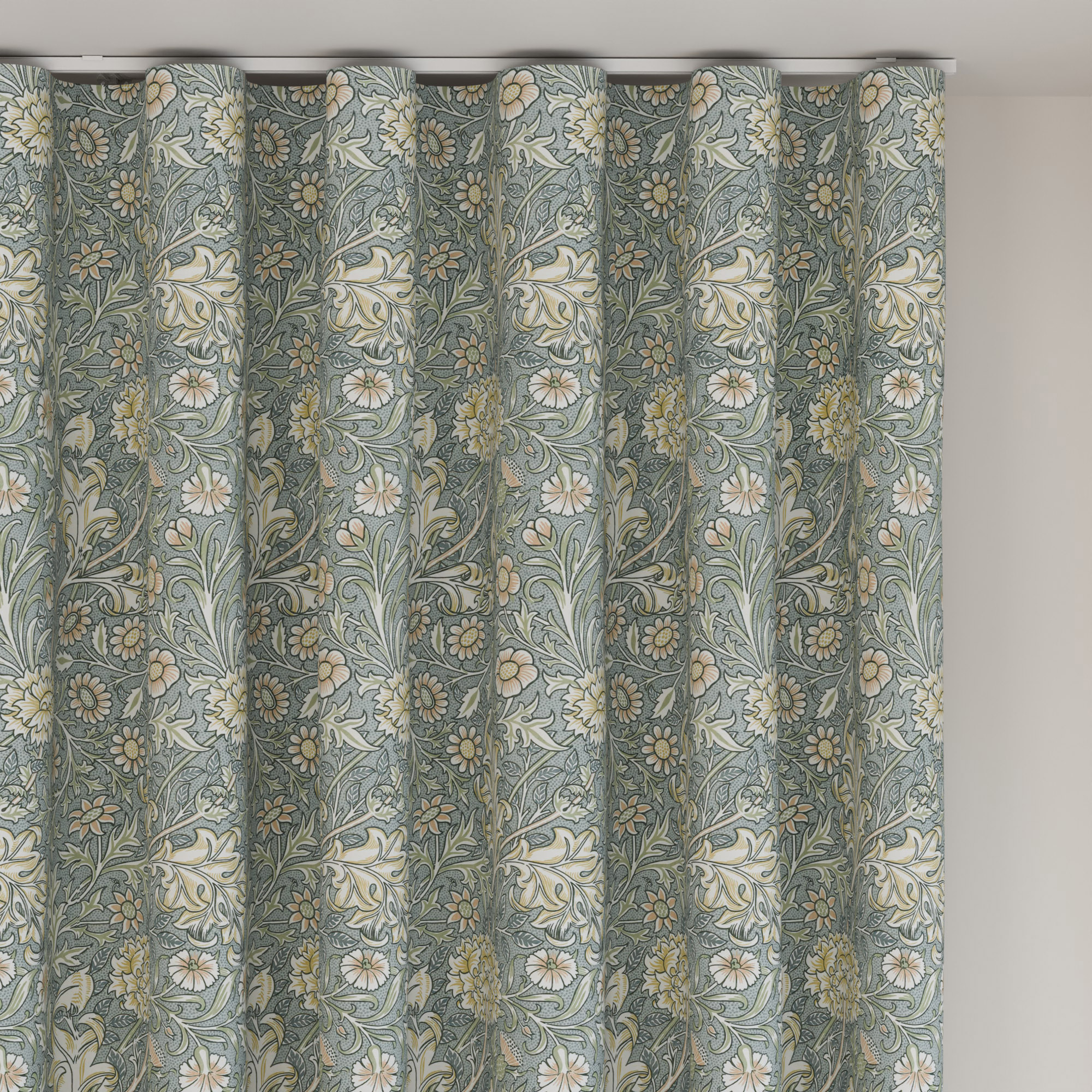 William Morris At Home Double Bough Bluebird Wave Curtain - Image 6