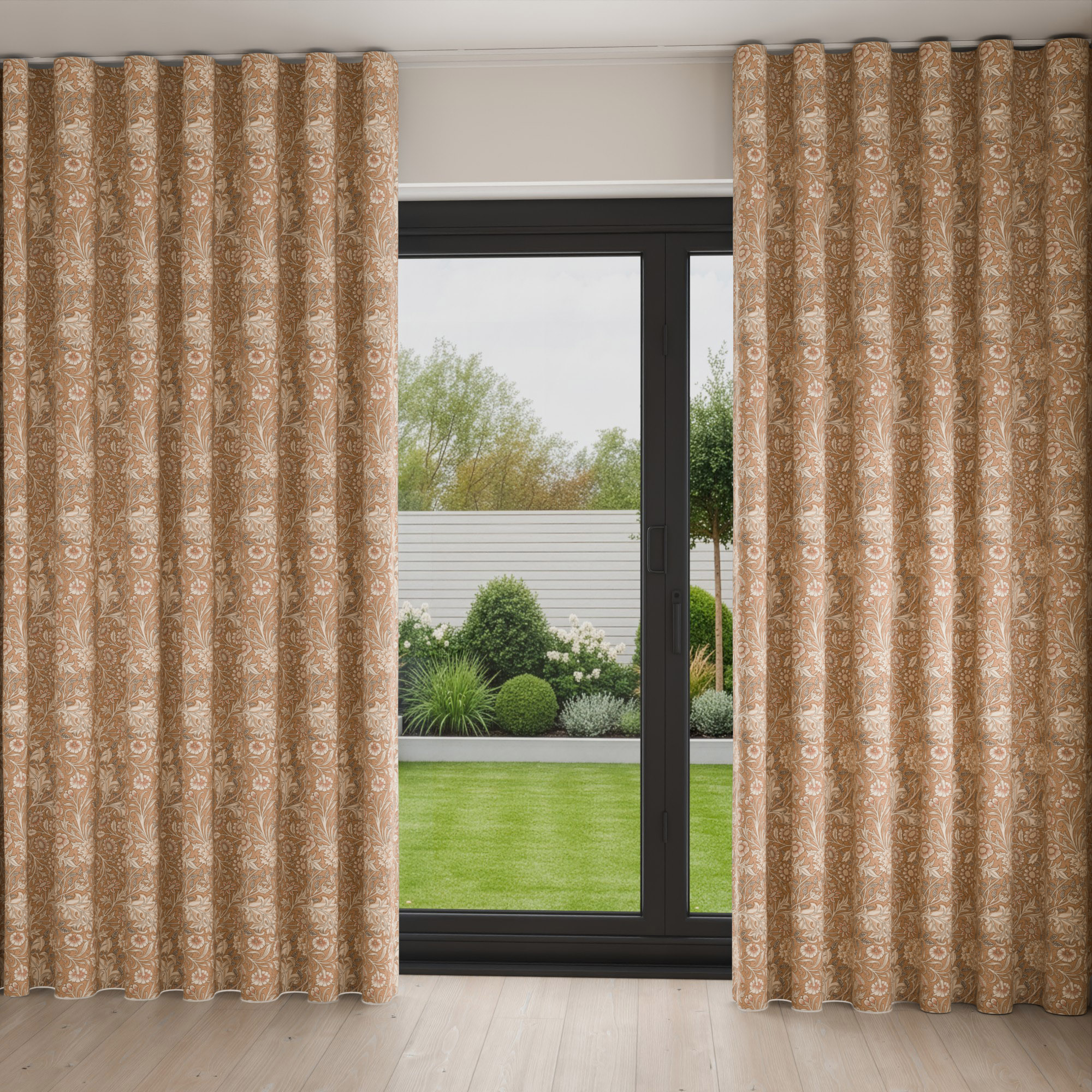 William Morris At Home Double Bough Terracotta Wave Curtain - Image 2
