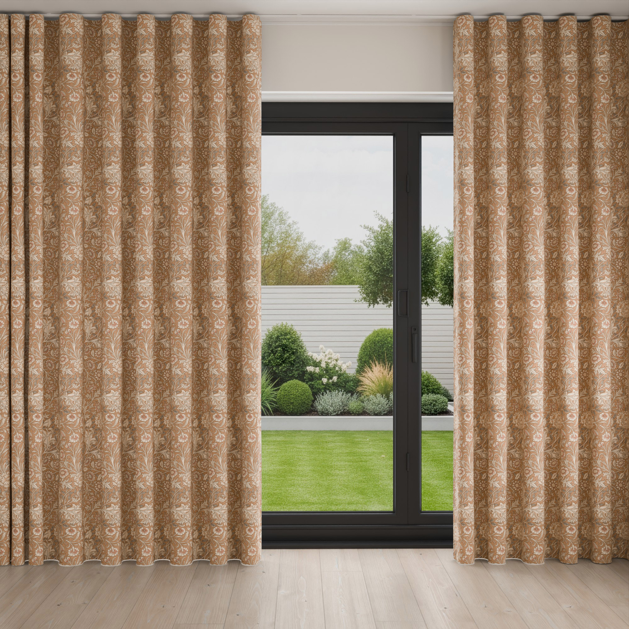 William Morris At Home Double Bough Terracotta Wave Curtain - Image 3