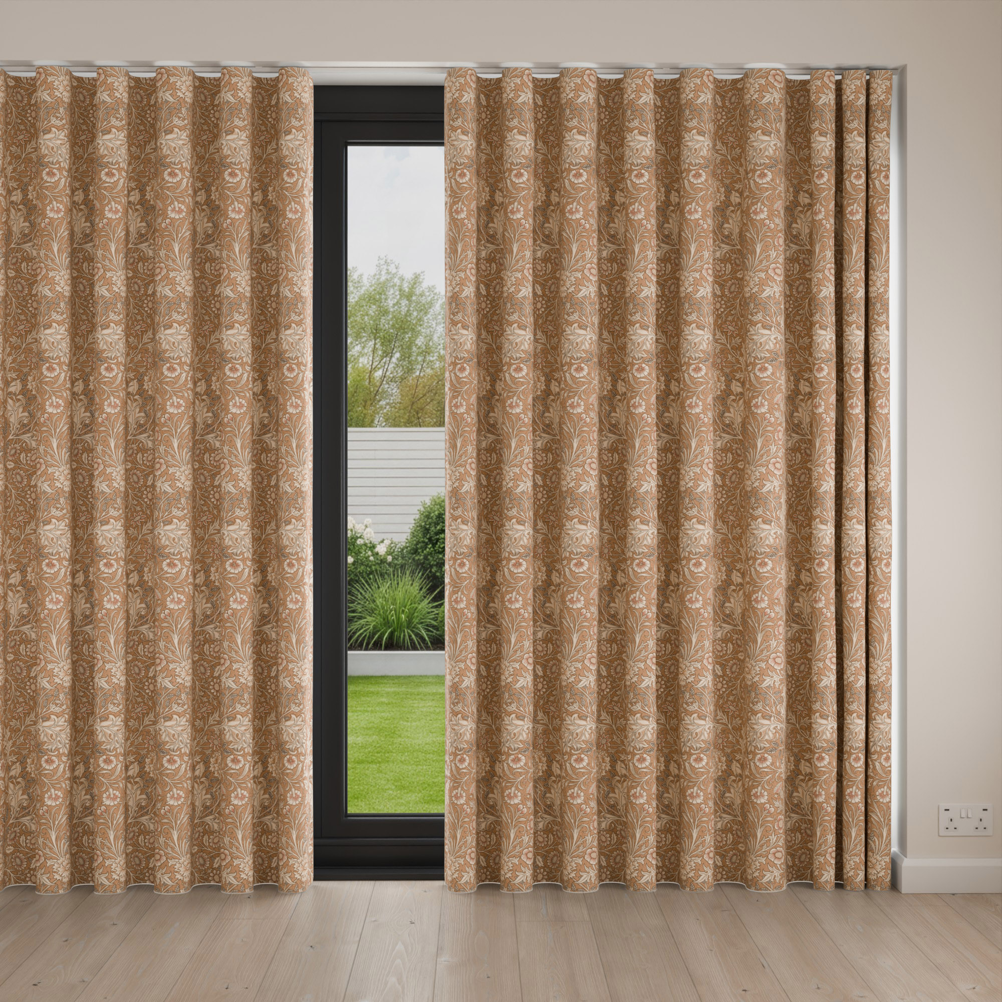 William Morris At Home Double Bough Terracotta Wave Curtain - Image 4