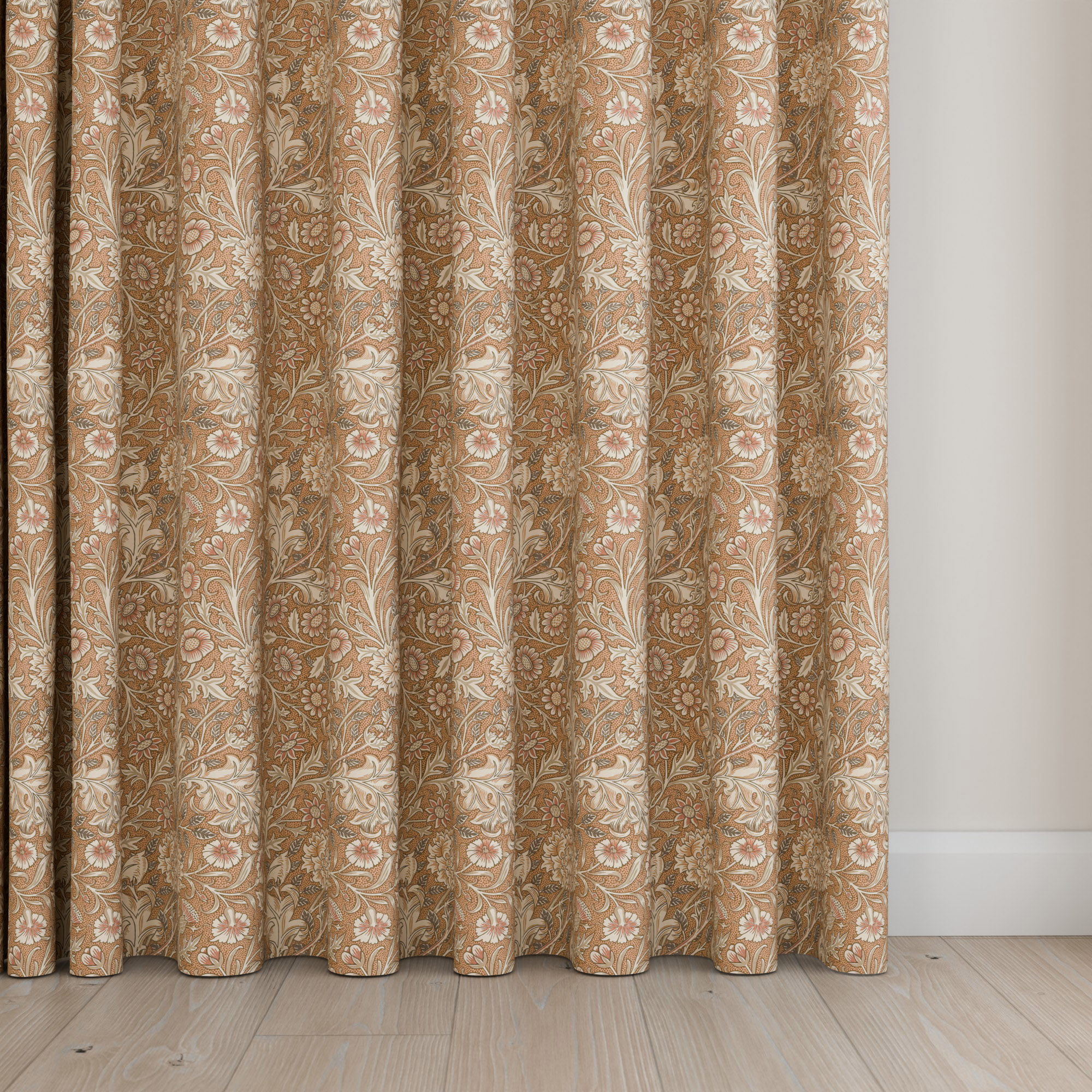 William Morris At Home Double Bough Terracotta Wave Curtain - Image 5
