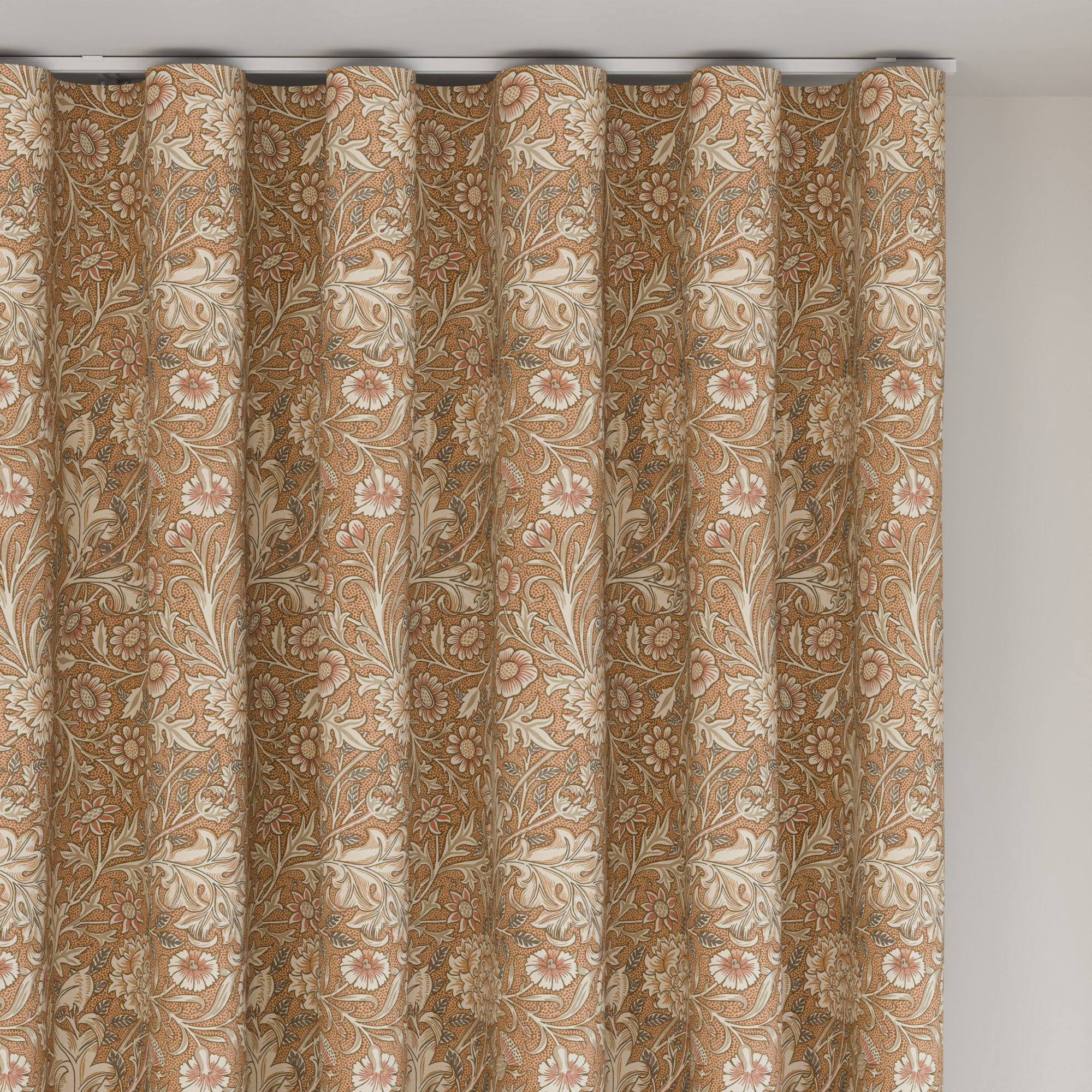 William Morris At Home Double Bough Terracotta Wave Curtain - Image 6