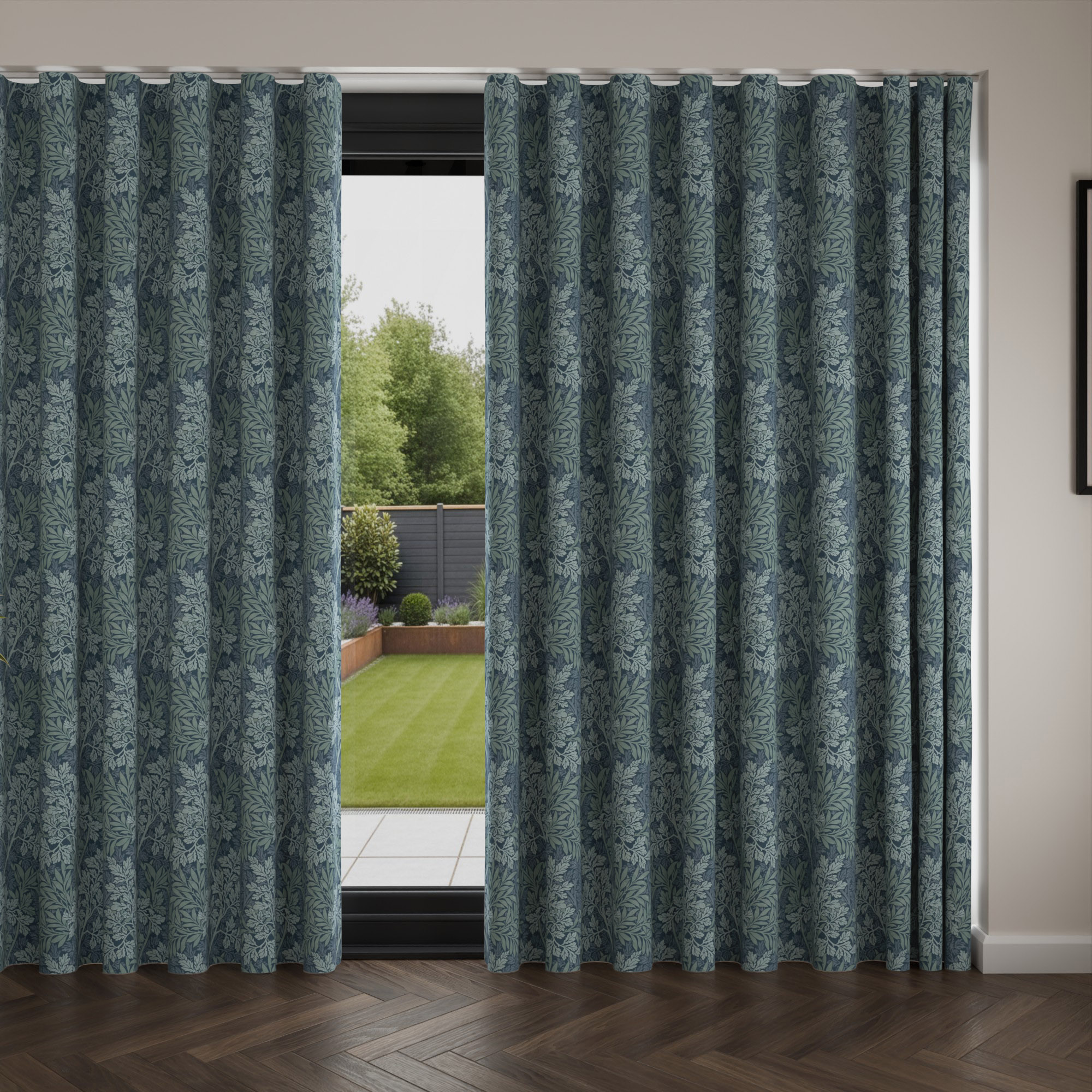 William Morris At Home Foliage Indigo Wave Curtain - Image 4