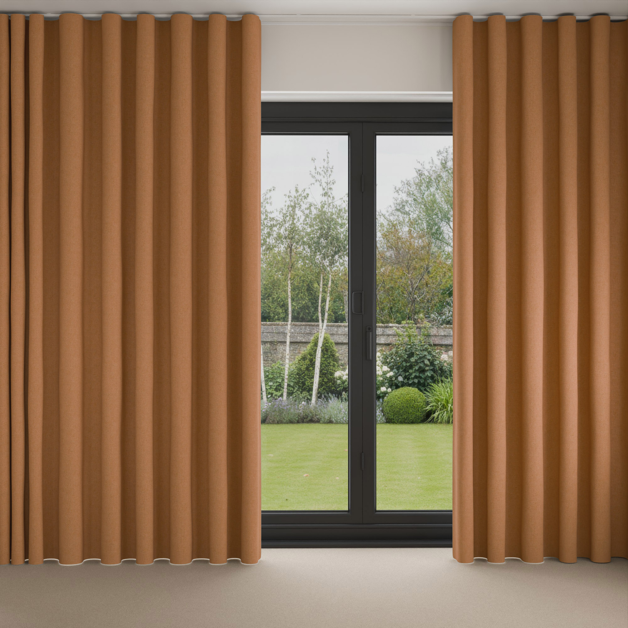 William Morris At Home Reed Terracotta Wave Curtain - Image 3