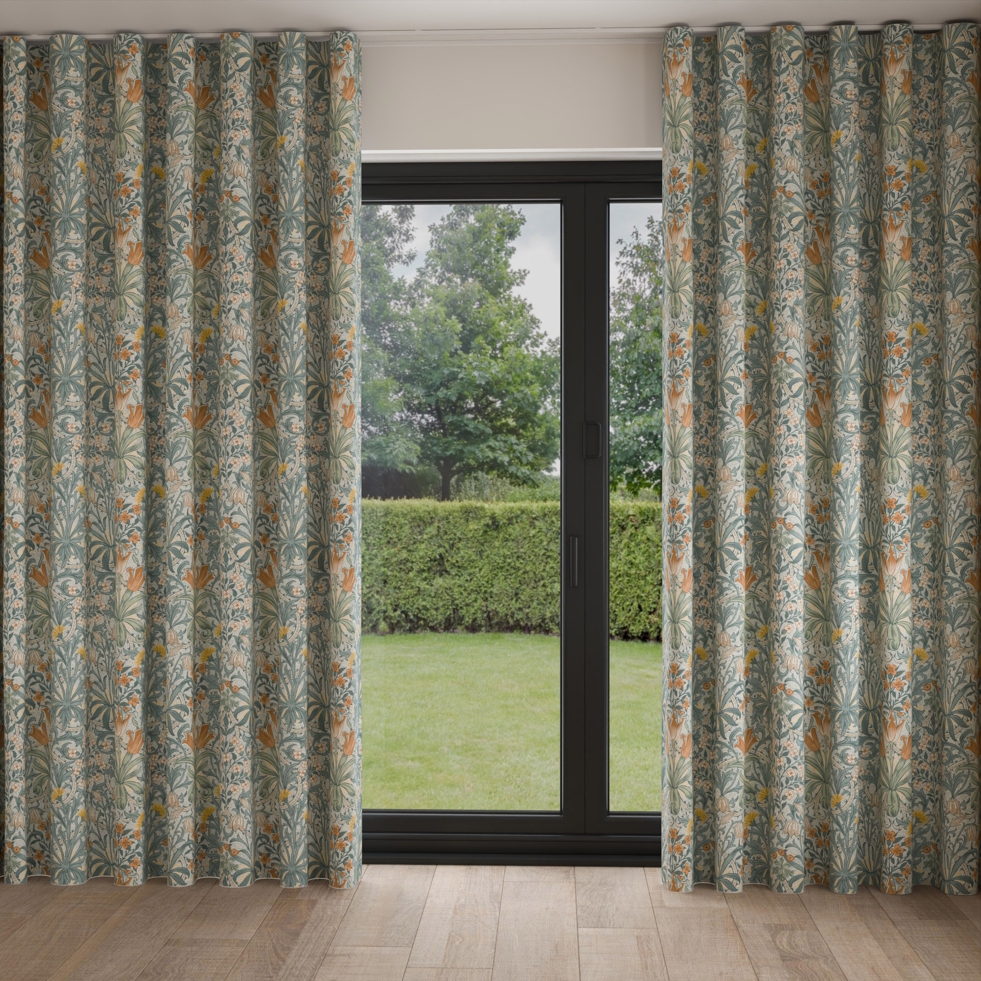 William Morris At Home Woodland Weeds Bluebird Wave Curtain