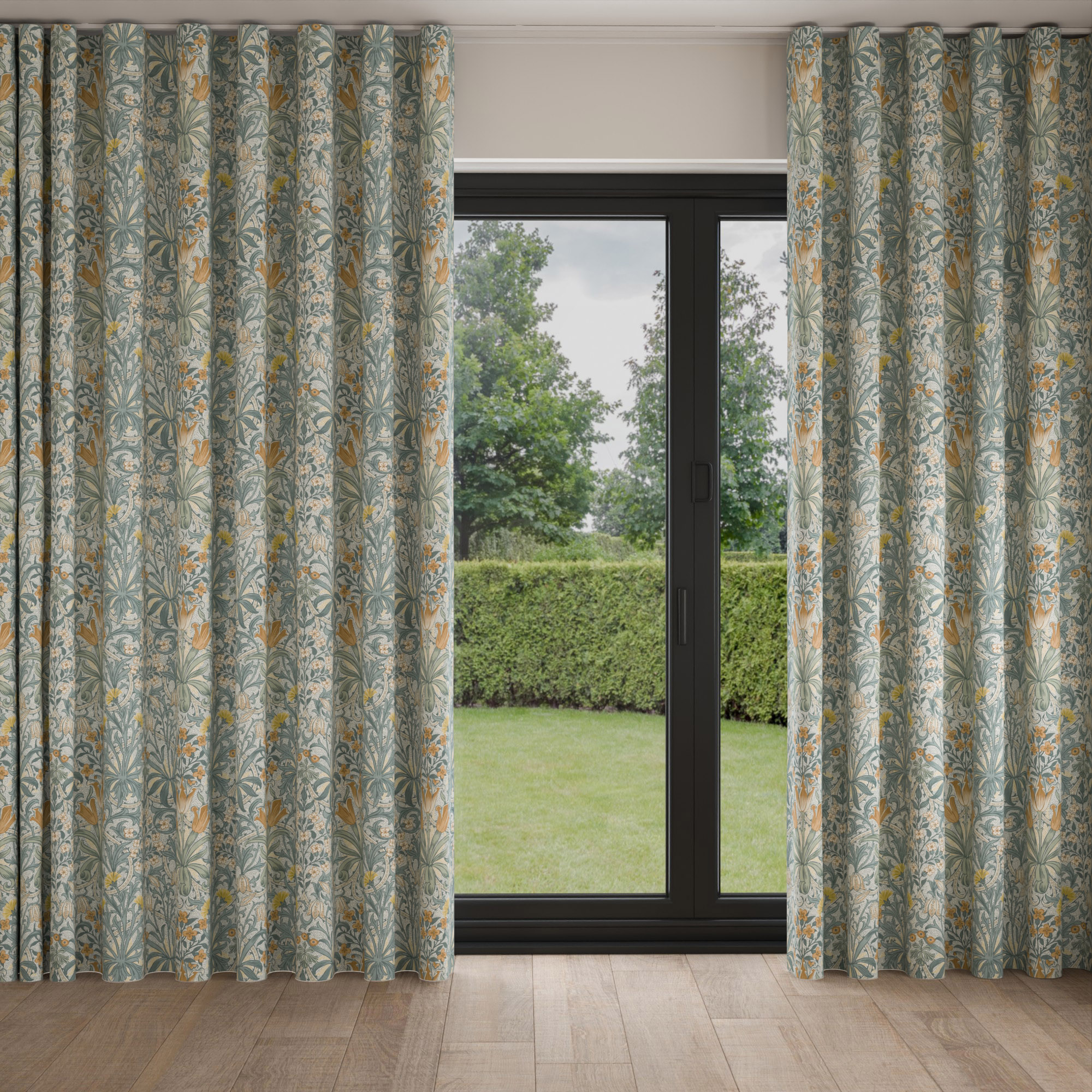 William Morris At Home Woodland Weeds Bluebird Wave Curtain - Image 3