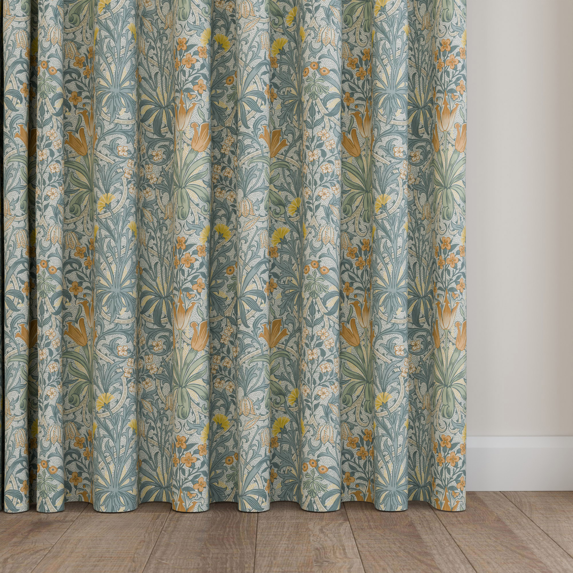 William Morris At Home Woodland Weeds Bluebird Wave Curtain - Image 5