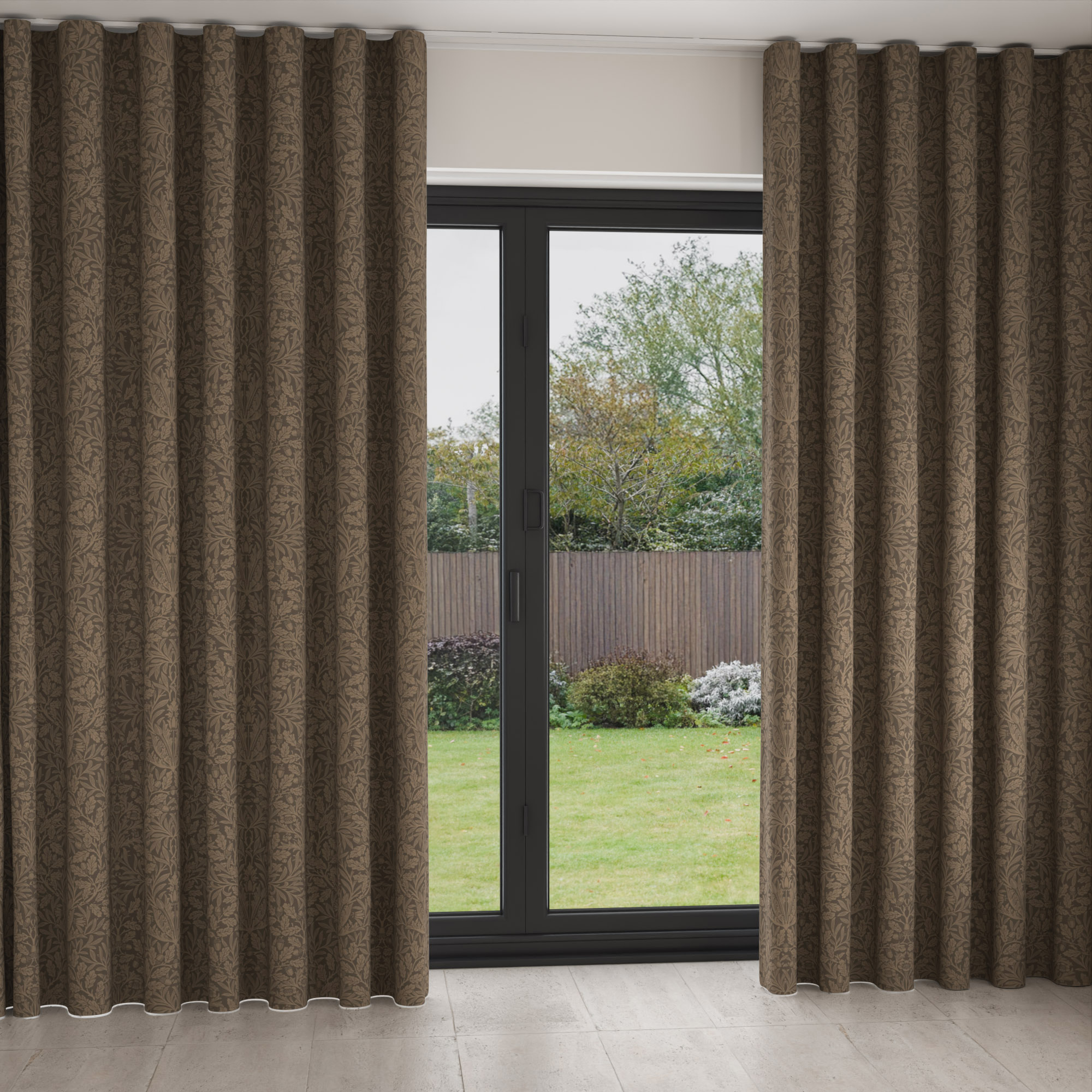 William Morris At Home Acorn Velvet Truffle Wave Curtain