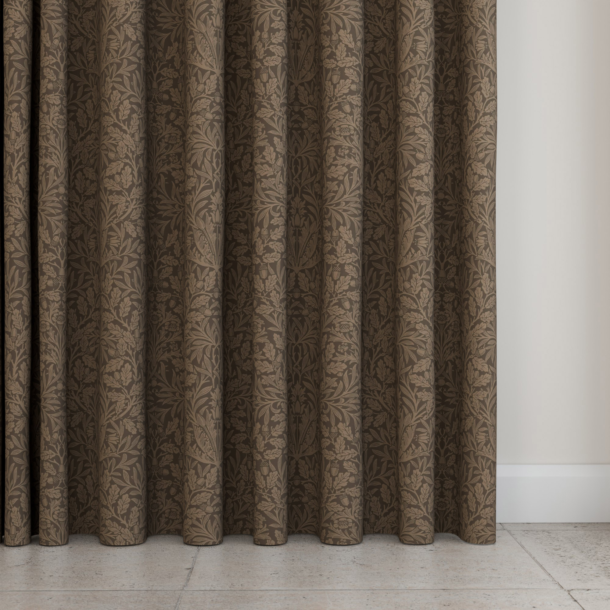 William Morris At Home Acorn Velvet Truffle Wave Curtain - Image 5