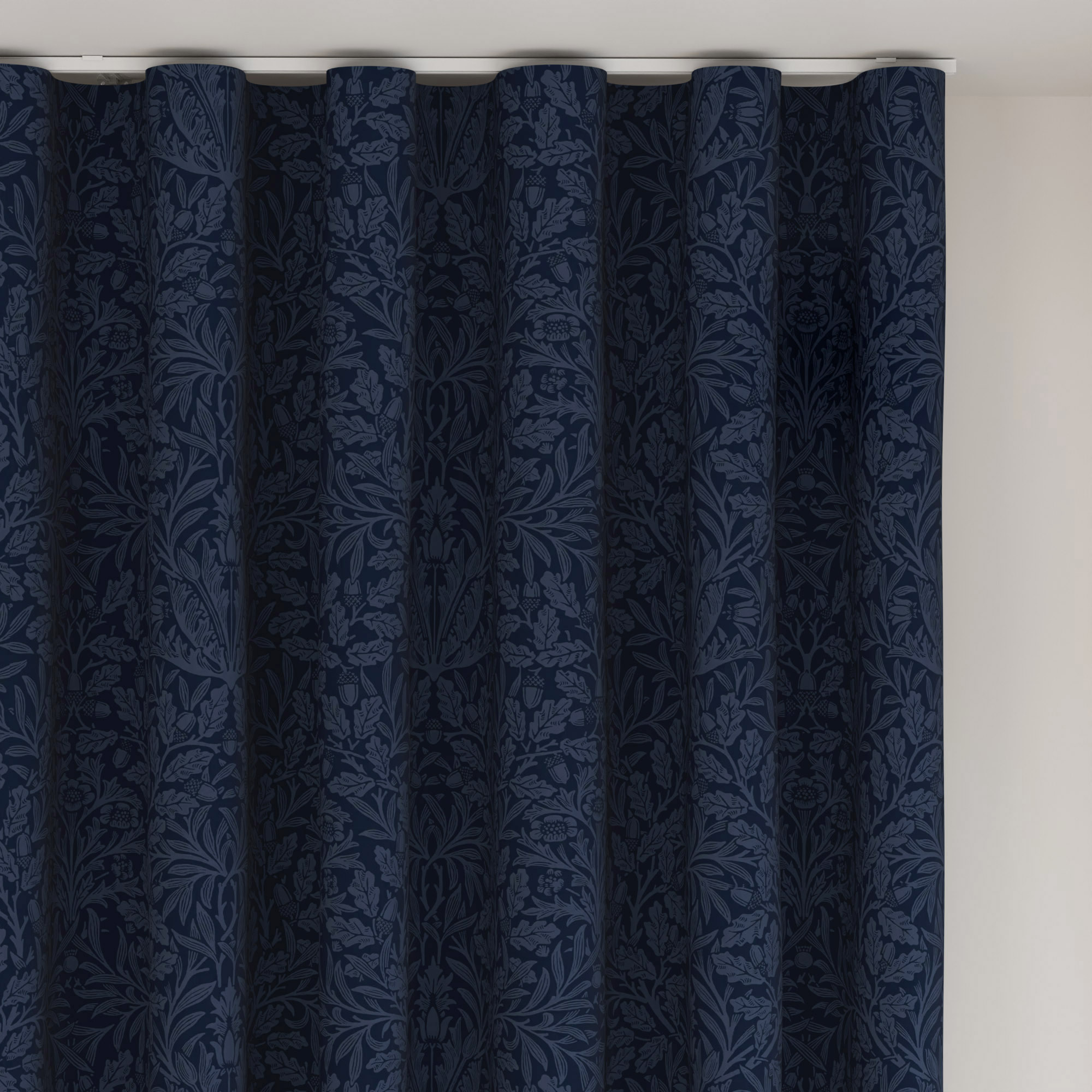 William Morris At Home Acorn Velvet Midnight Wave Curtain - Image 6
