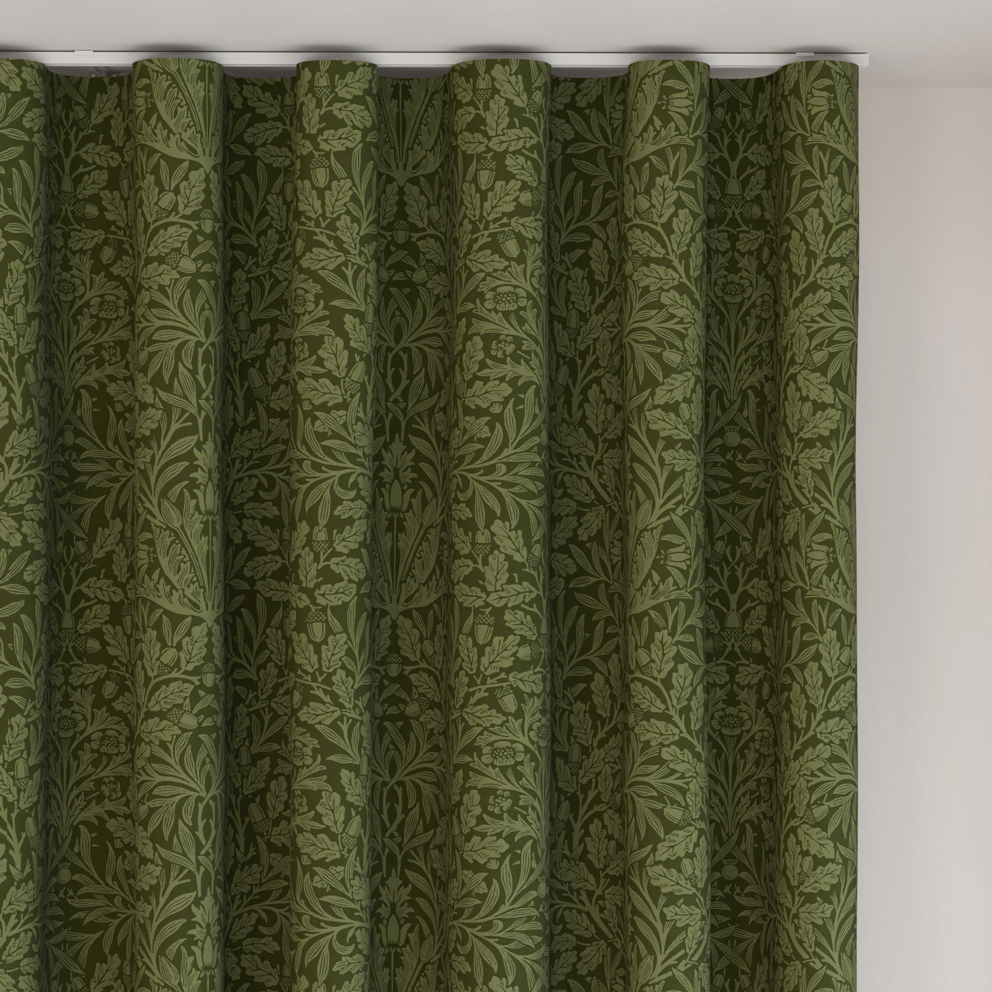William Morris At Home Acorn Velvet Moss Wave Curtain - Image 6