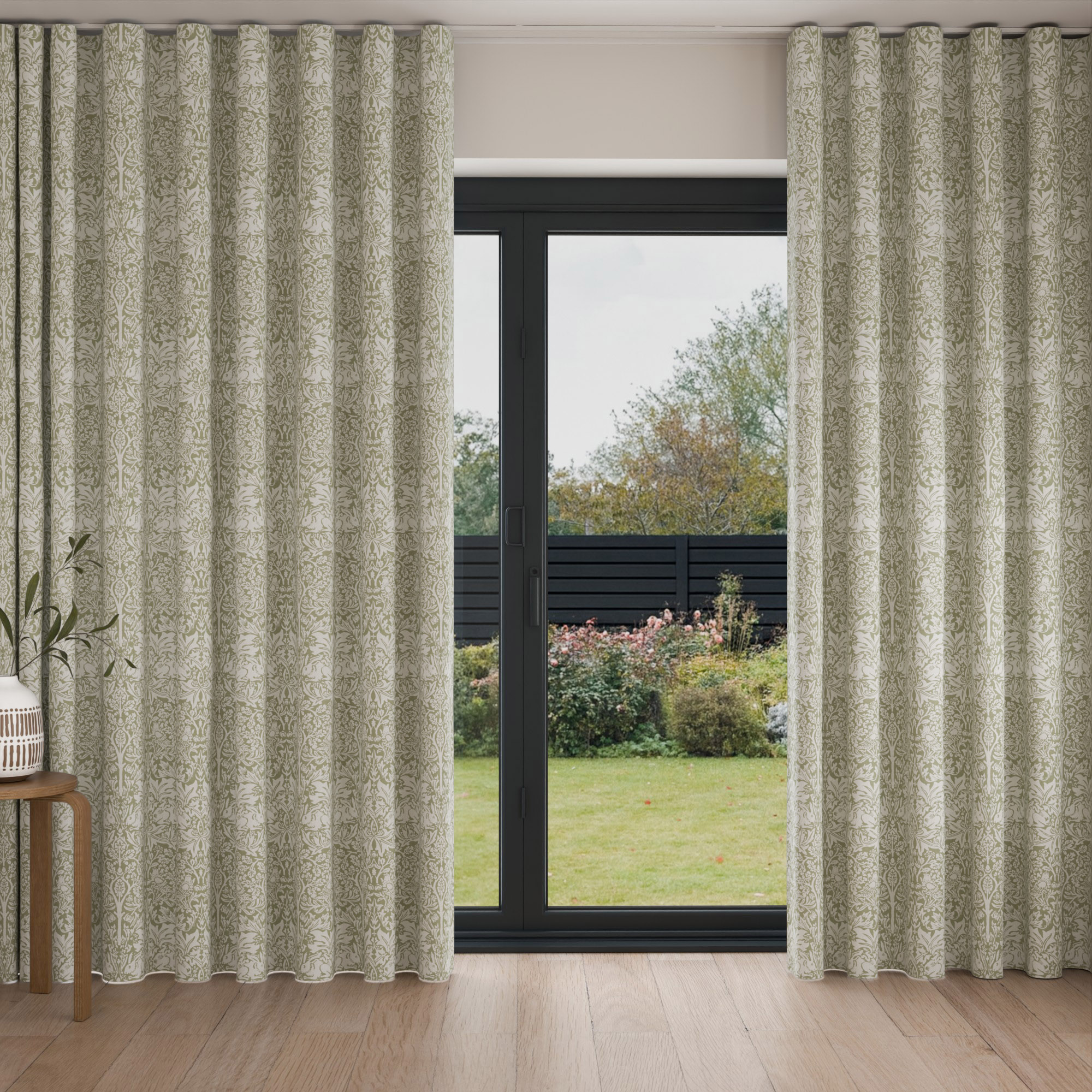 William Morris At Home Brother Rabbit Woven Sage Wave Curtain - Image 3