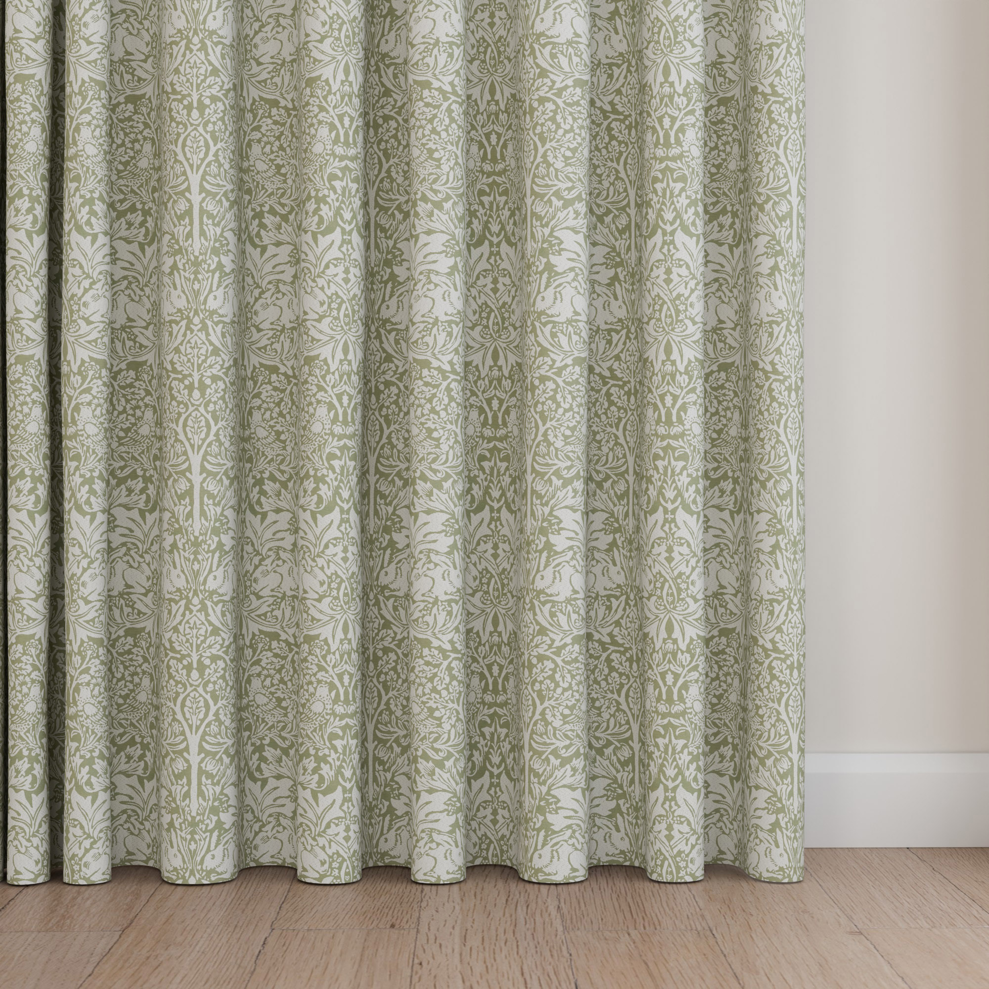 William Morris At Home Brother Rabbit Woven Sage Wave Curtain - Image 5