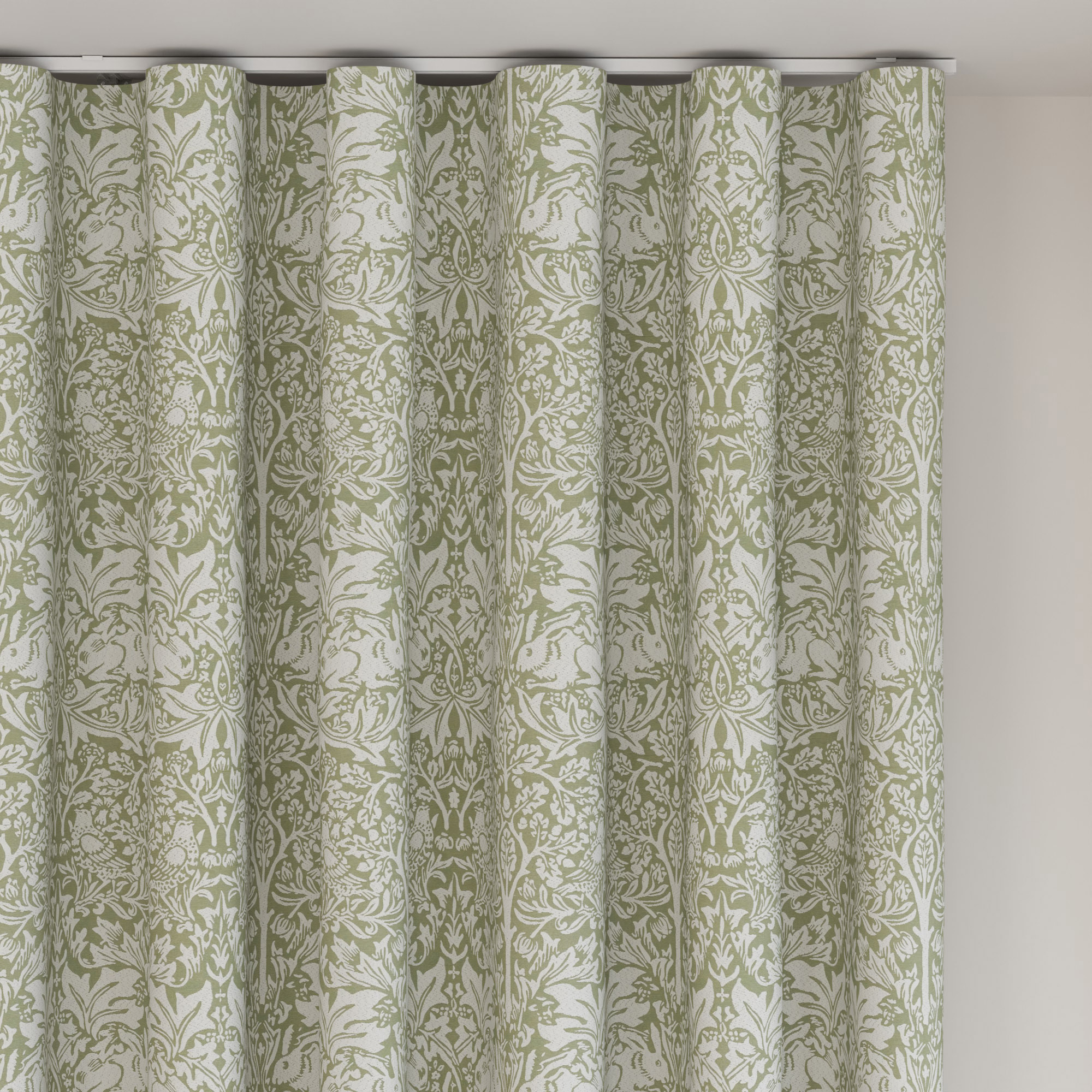 William Morris At Home Brother Rabbit Woven Sage Wave Curtain - Image 6