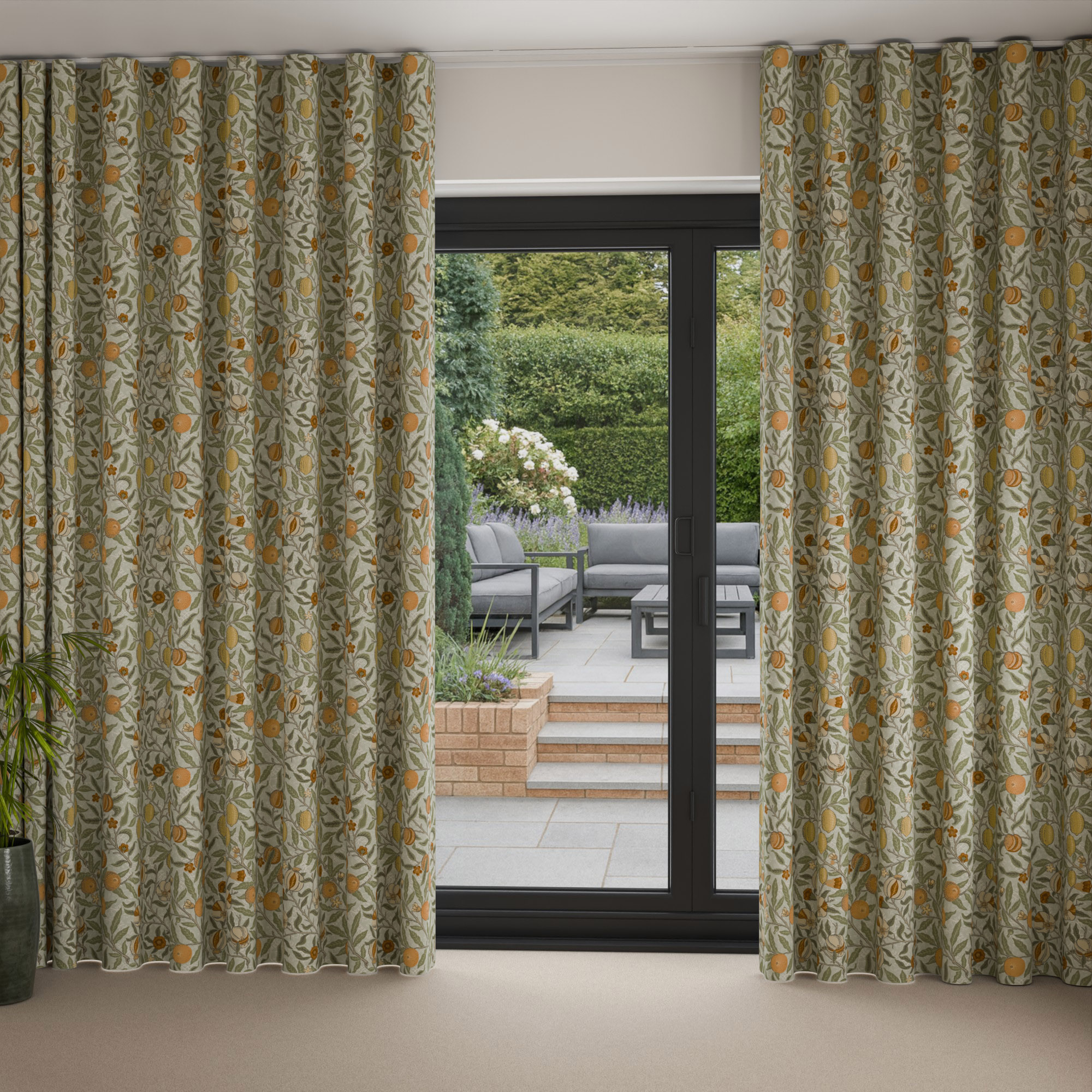 William Morris At Home Fruit Lichen Wave Curtain - Image 2