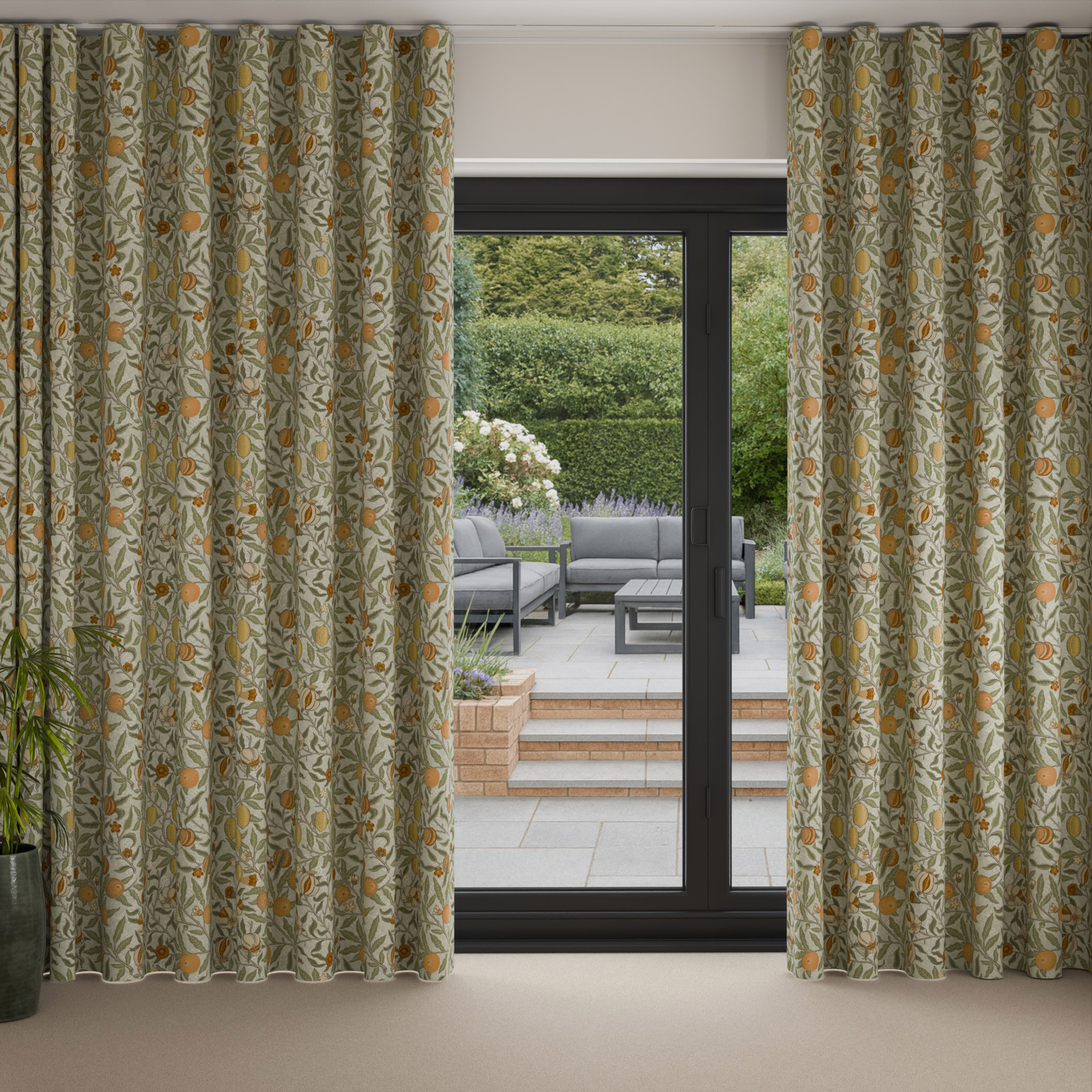 William Morris At Home Fruit Lichen Wave Curtain - Image 3