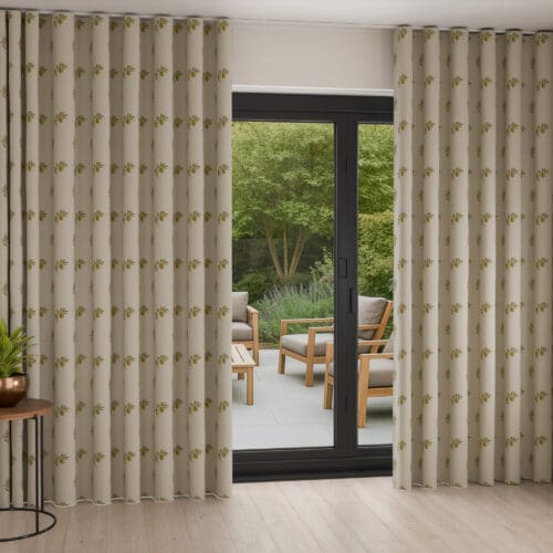 William Morris At Home Fruit Embroidery Moss Wave Curtain
