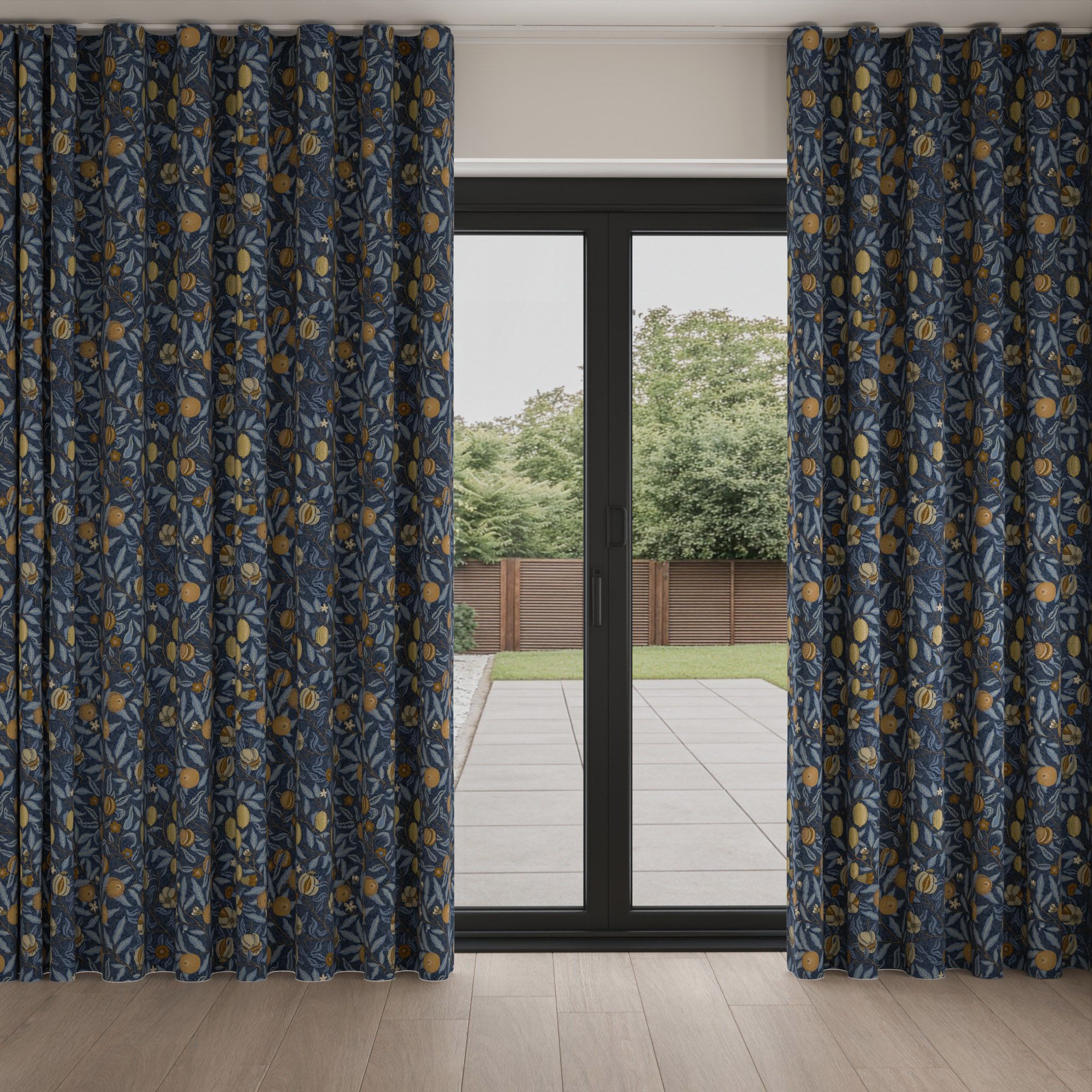 William Morris At Home Fruit Velvet Midnight Wave Curtain - Image 3