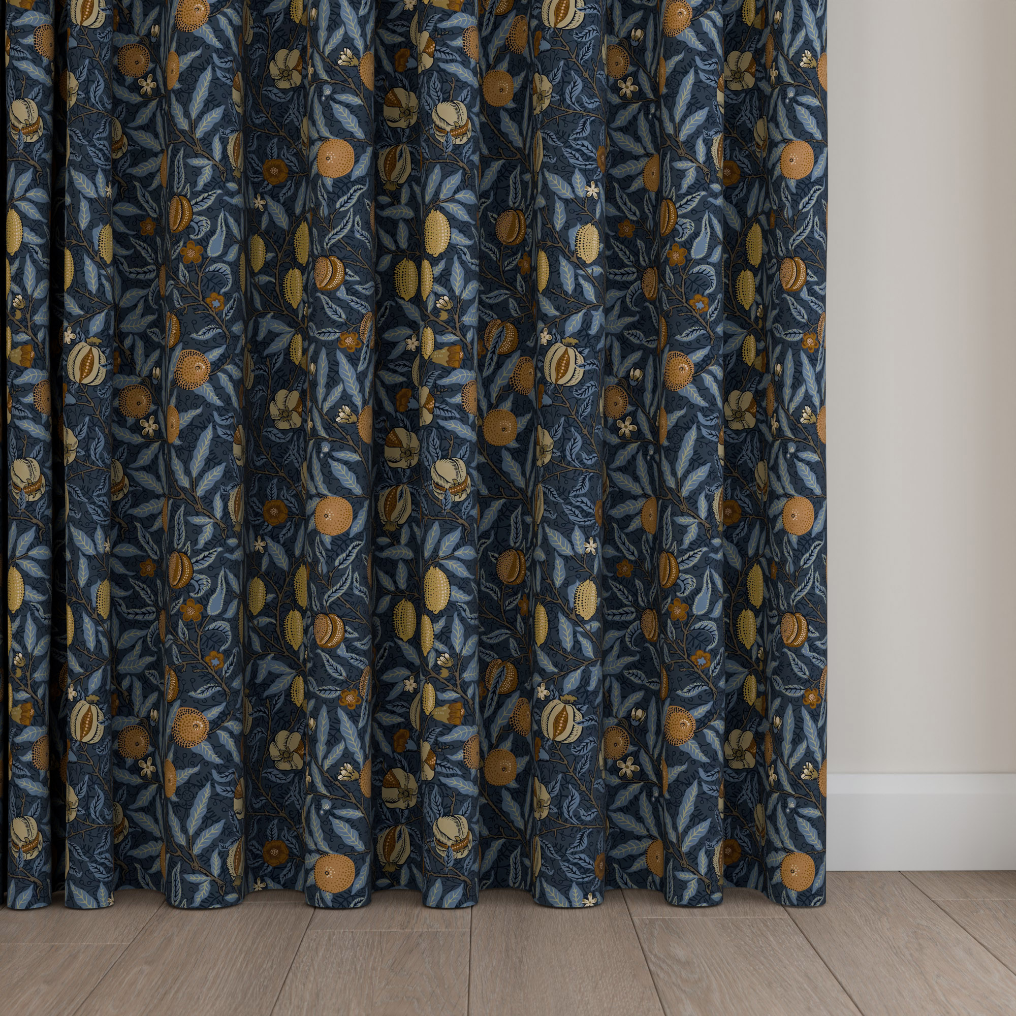 William Morris At Home Fruit Velvet Midnight Wave Curtain - Image 5